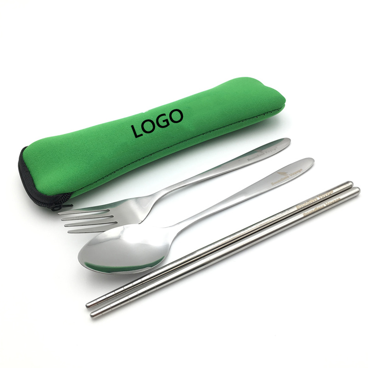 Stainless Steel Travel Utensil Set in Pouch 5