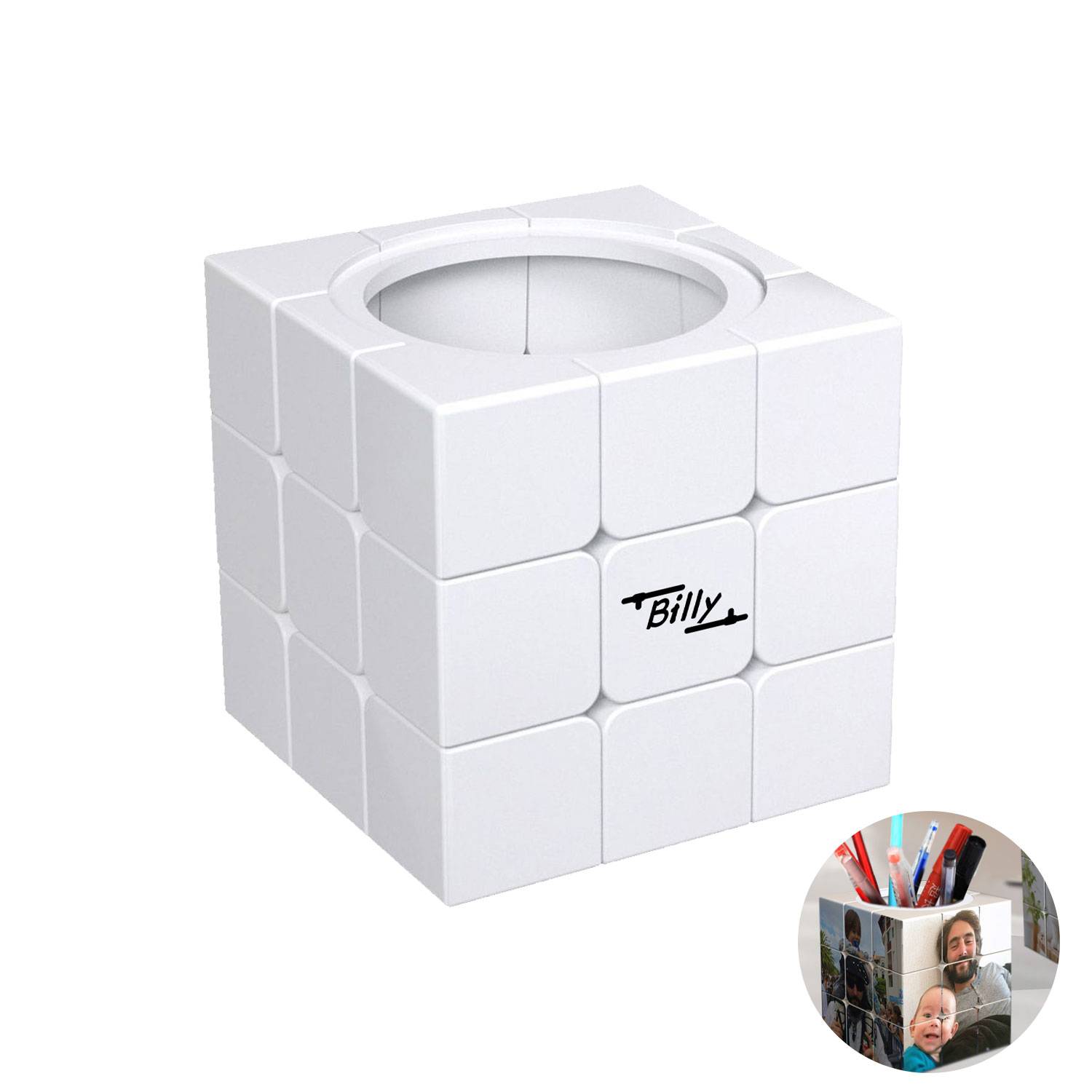 Custom Photo Square Pen Holder 1