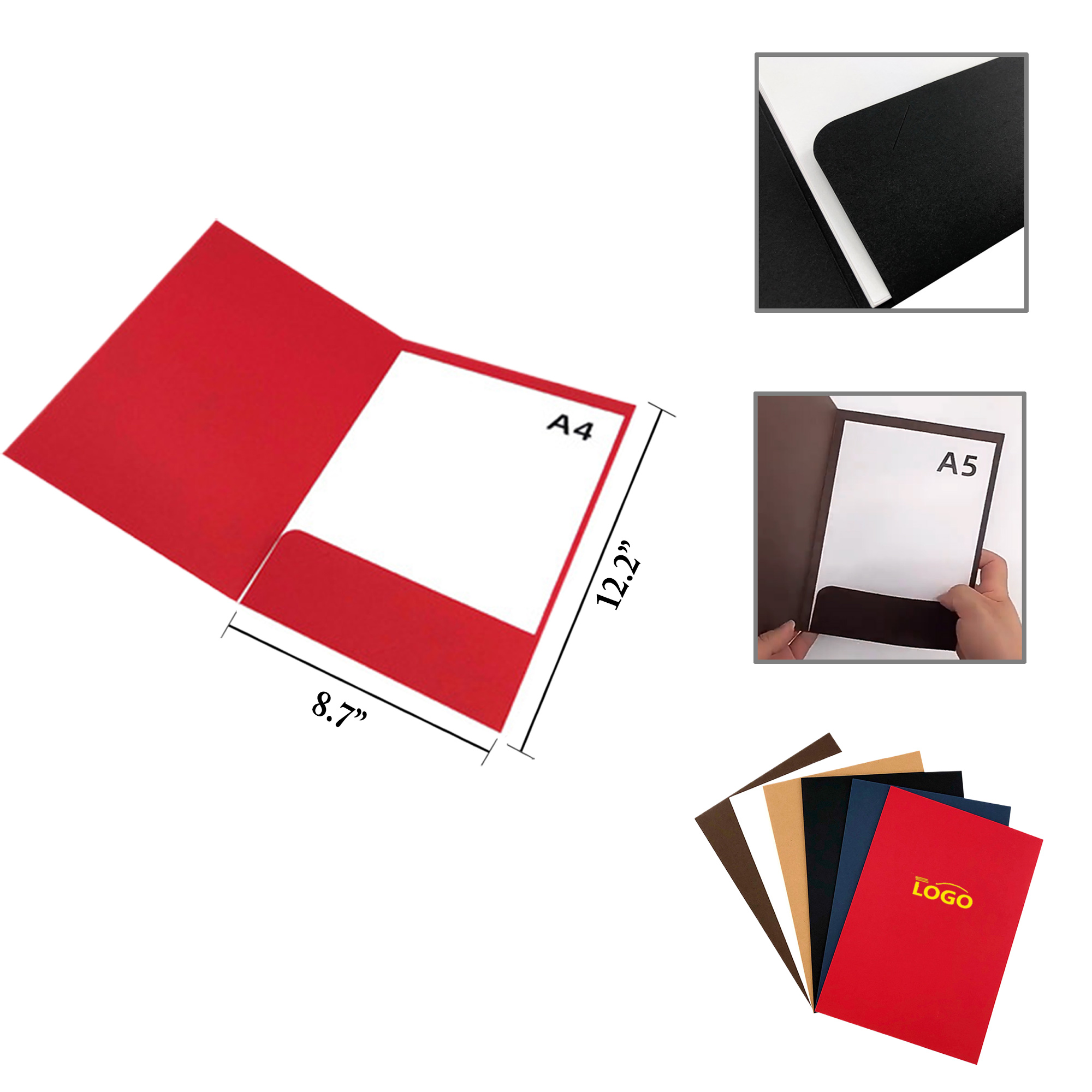 MOQ50 Custom Paper Folders with Card Insertion Envelopes 2