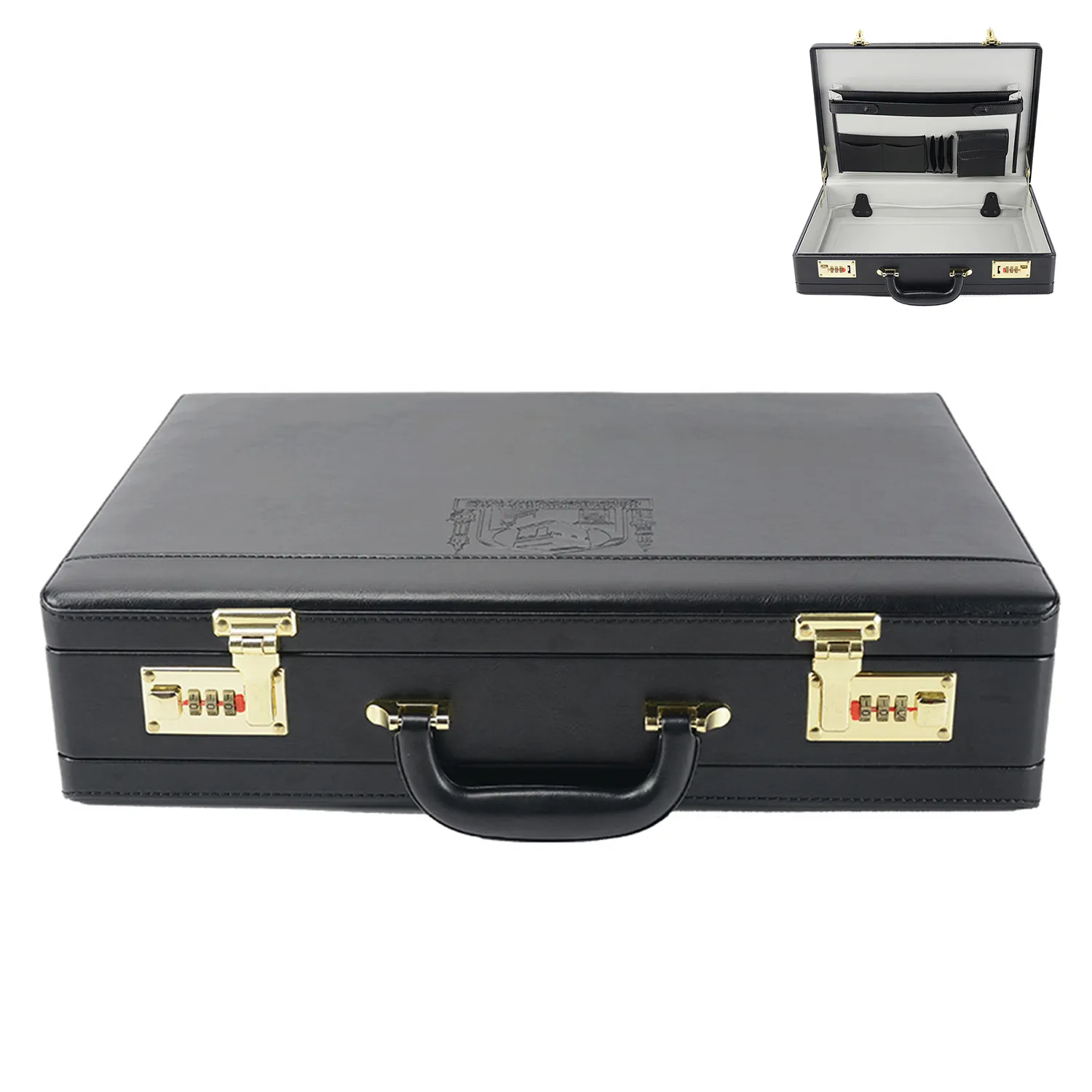 Mens  Attache Briefcase Dual Combination Locks 1