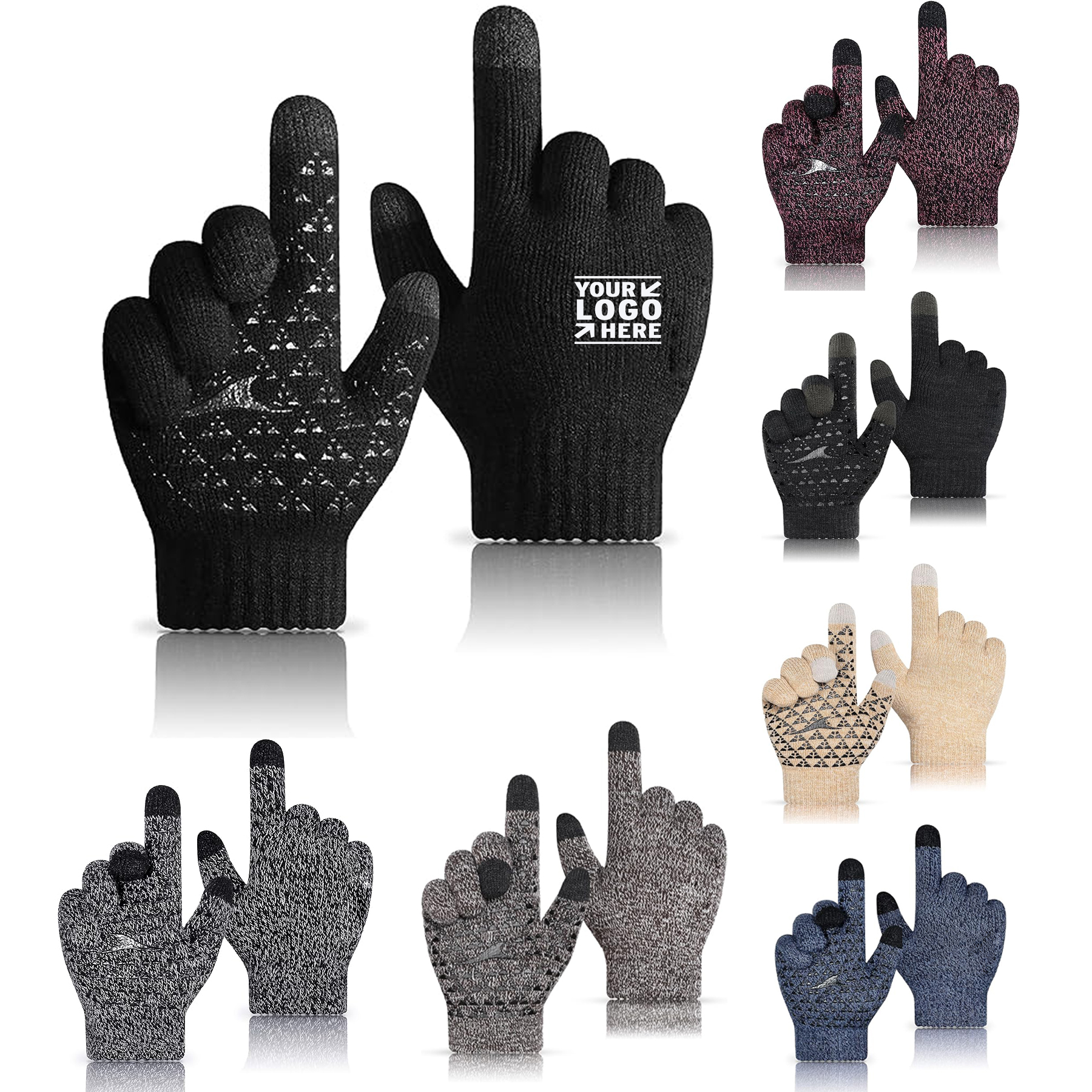 Men Women Upgraded Thicken Touch Screen Anti-Slip Silicone Gel Winter Gloves 2