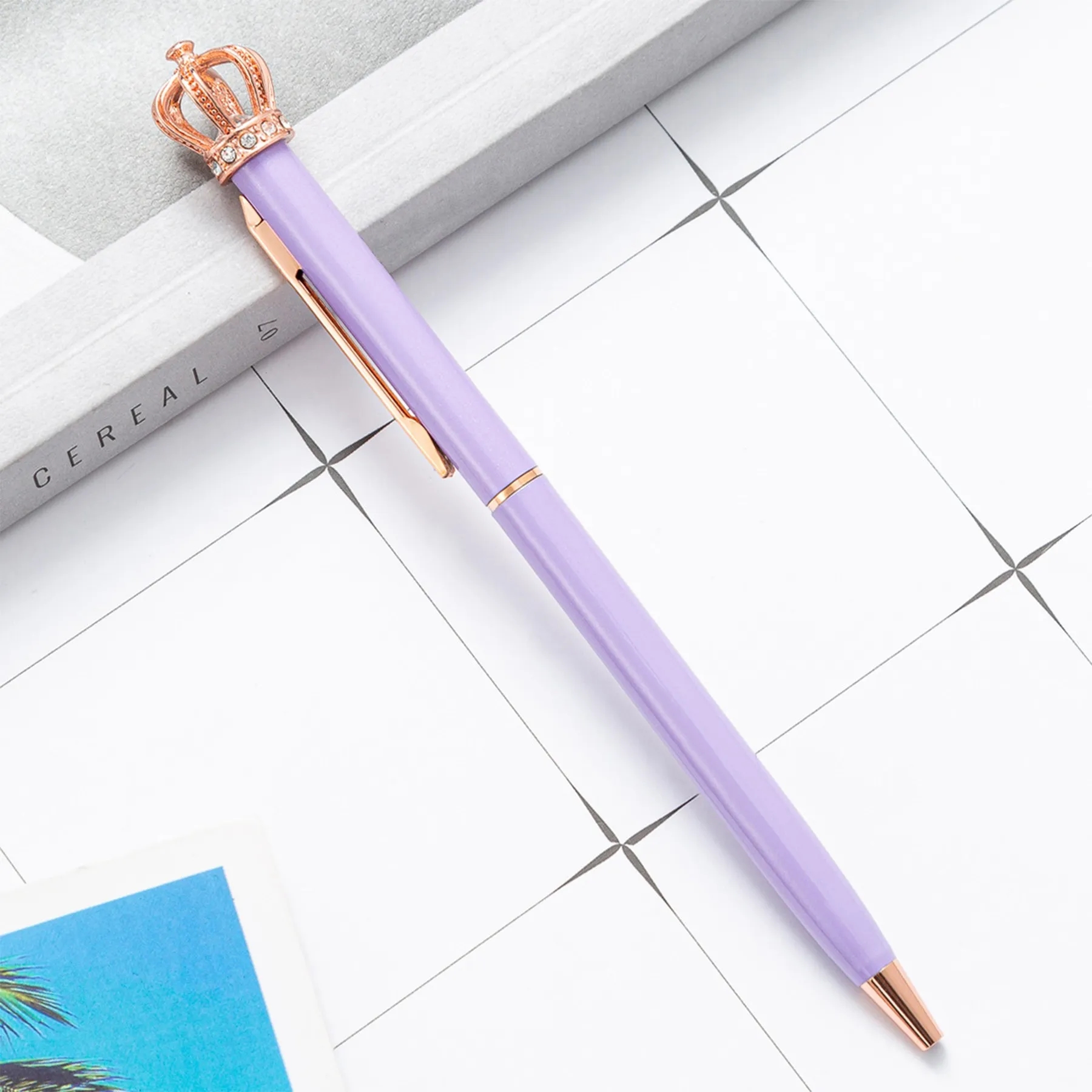 Crown Top Decor Metal Ballpoint Pen 10