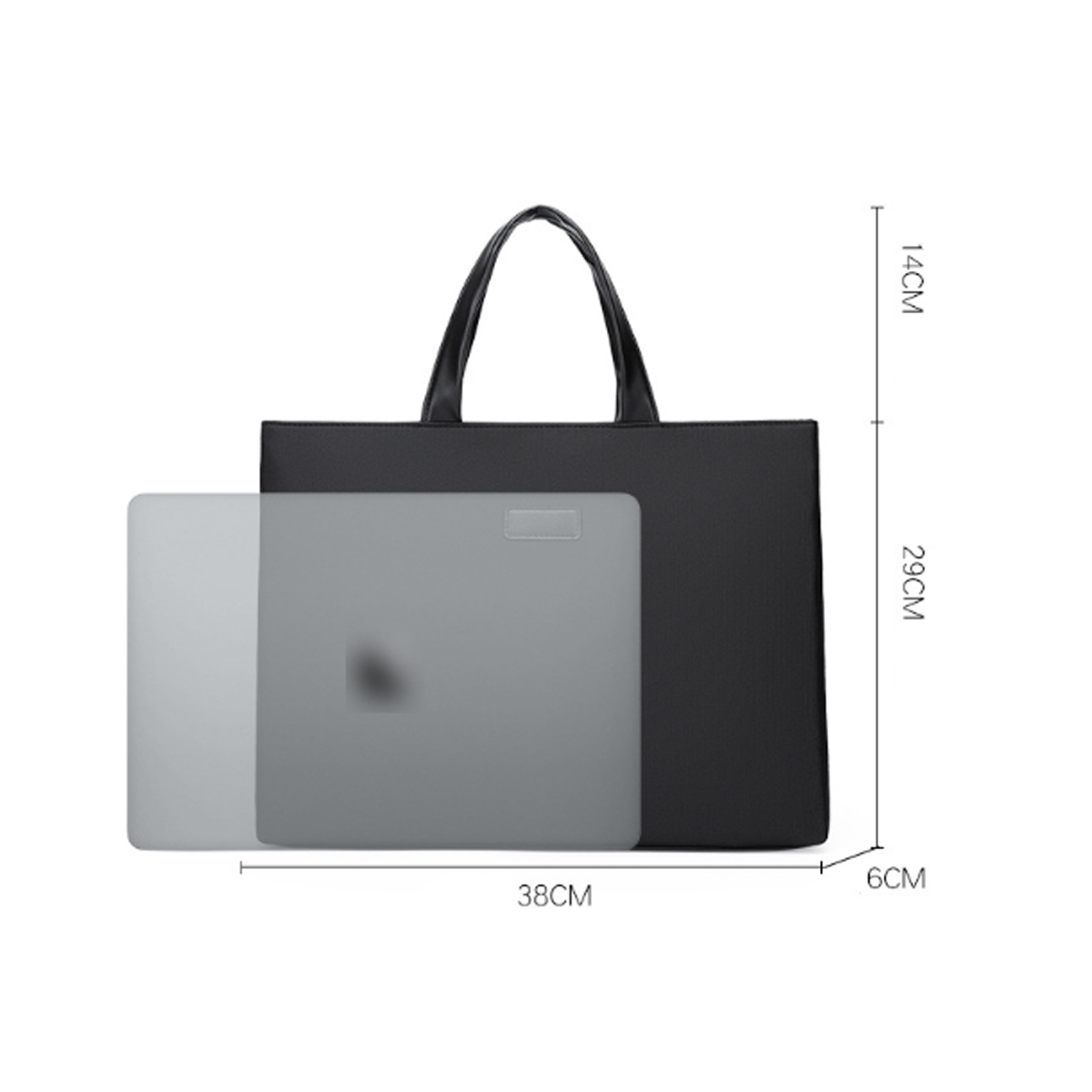 14" PU Leather Business Laptop Tote Bag with Handle 4