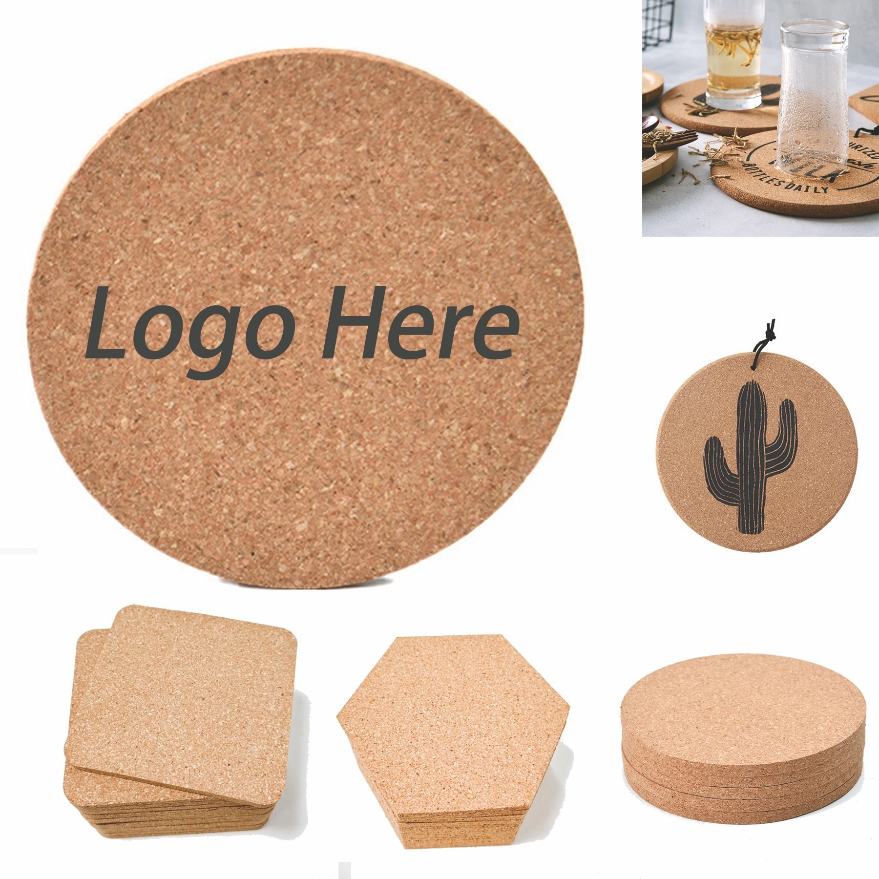 Round Cork Coaster
