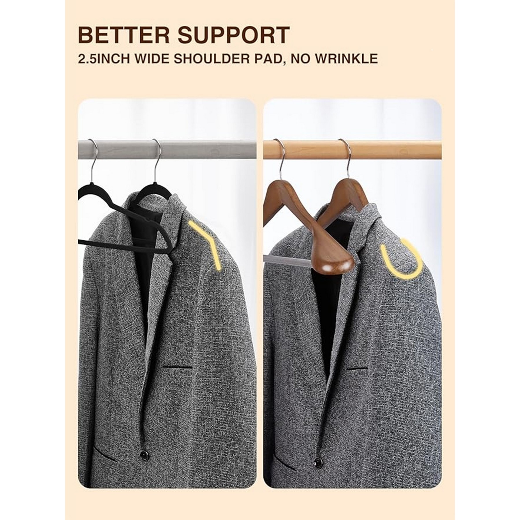 Suit Coat Hangers With Anti-Slip Strips 1