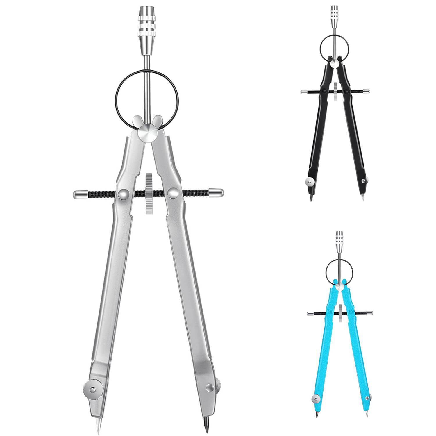 Spring Metal Lockable Drawing Compass 5
