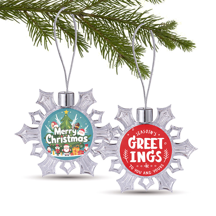 Free Shipping 3" Clear Snowflake Full Color Aluminum Sheet Ornament 5