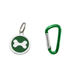 Reliable Round Paw Shaped Dog ID Tag With Carabiner 19