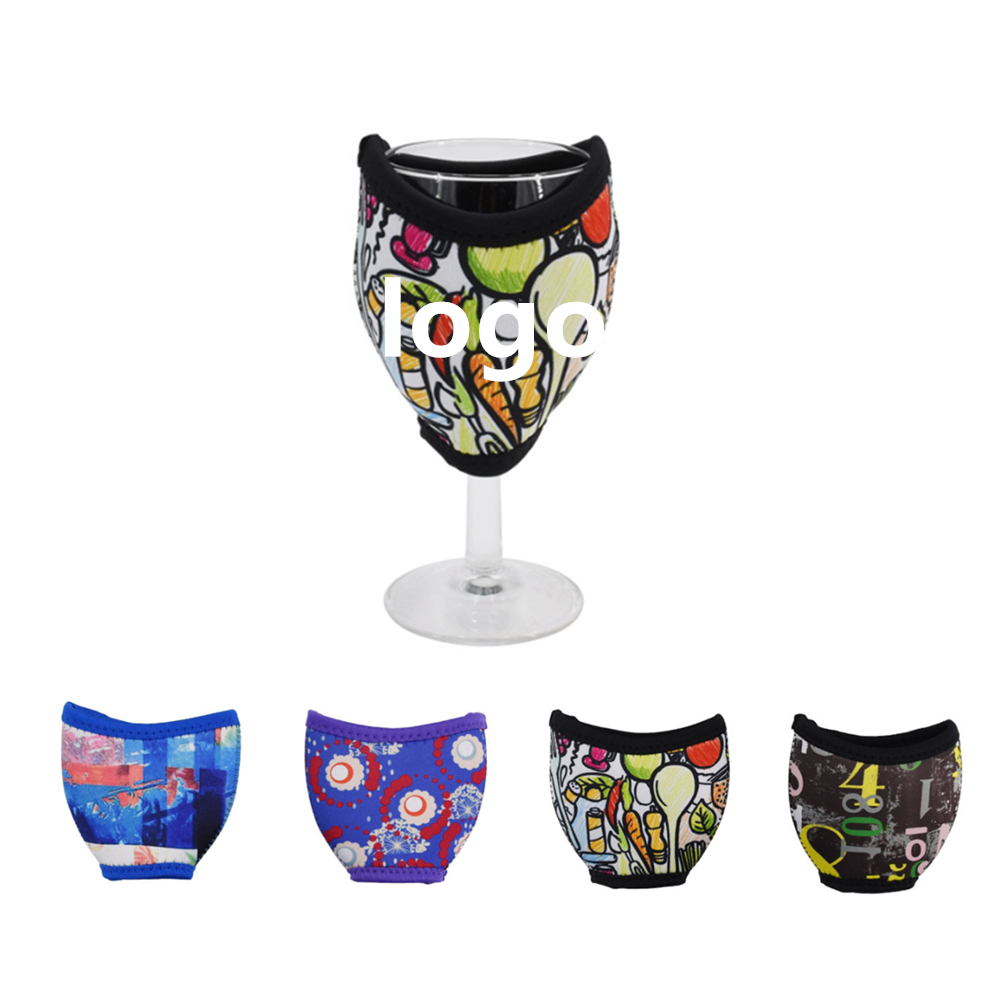 Neoprene Wine Glass Sleeve Coolie, custom koozie with logo imprint 4