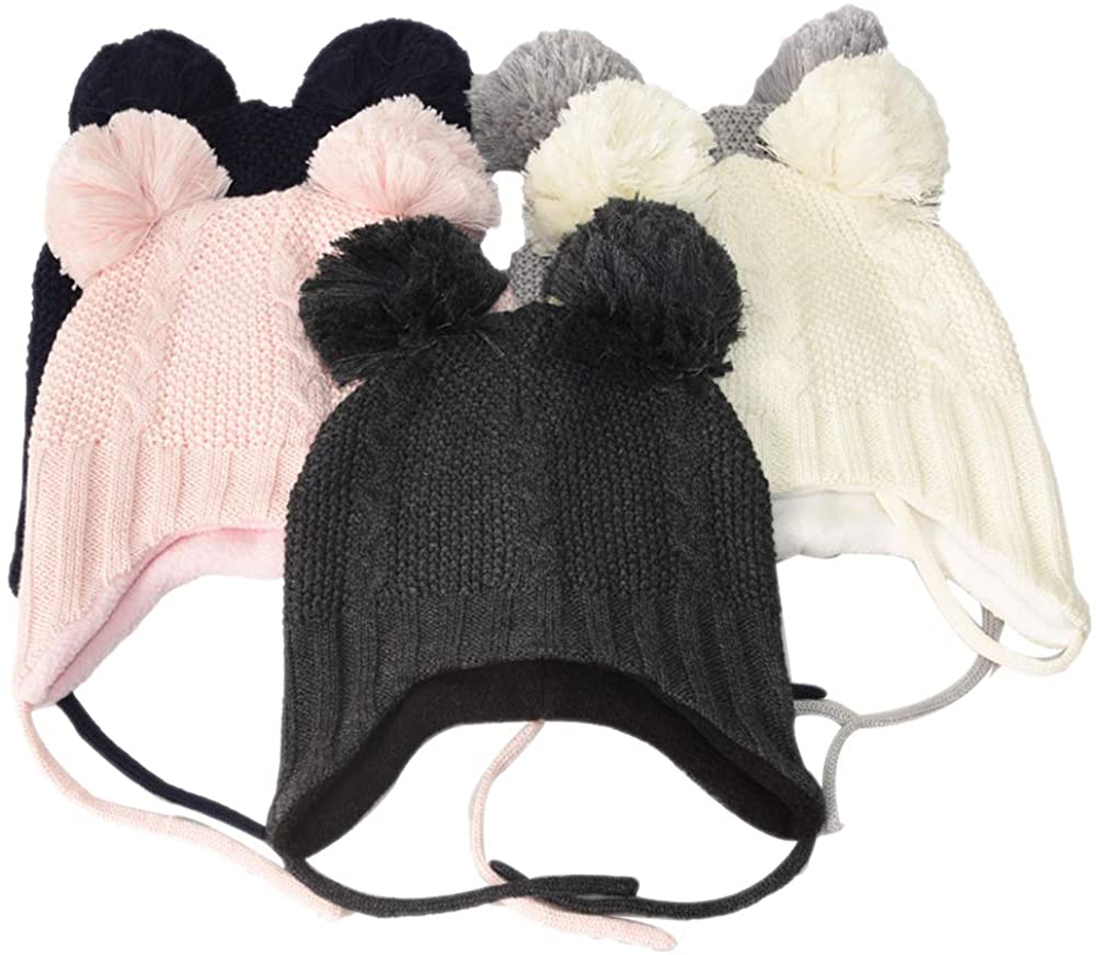 Custom Jacquard Knit Baby Cotton Earflap Beanie 4
