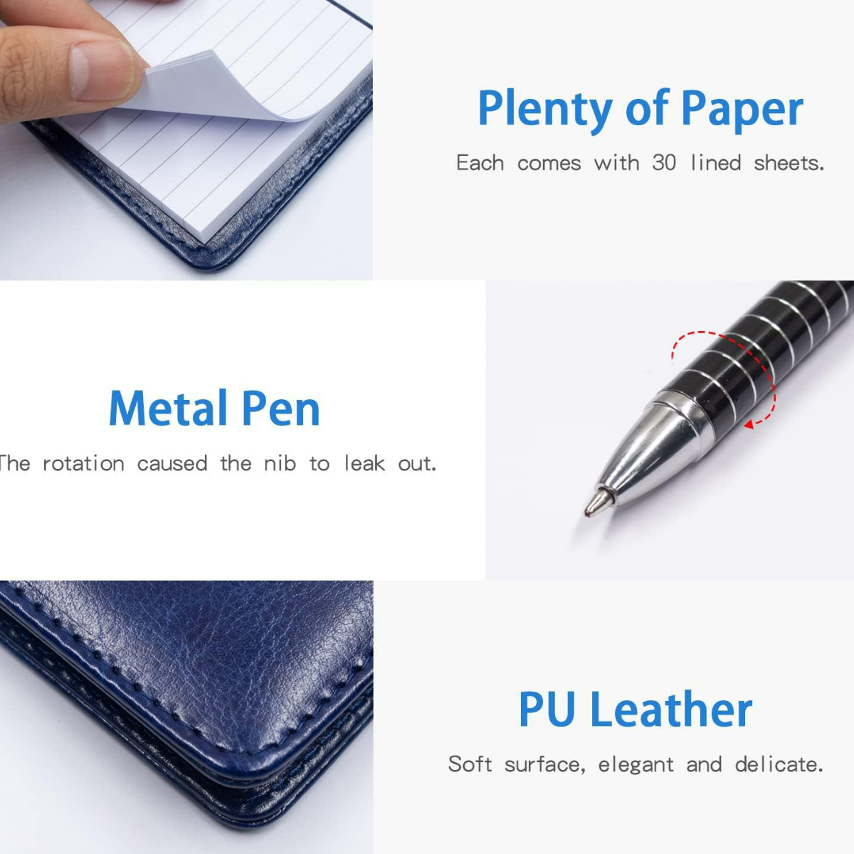 Faux Leather Notepad with Pen 7