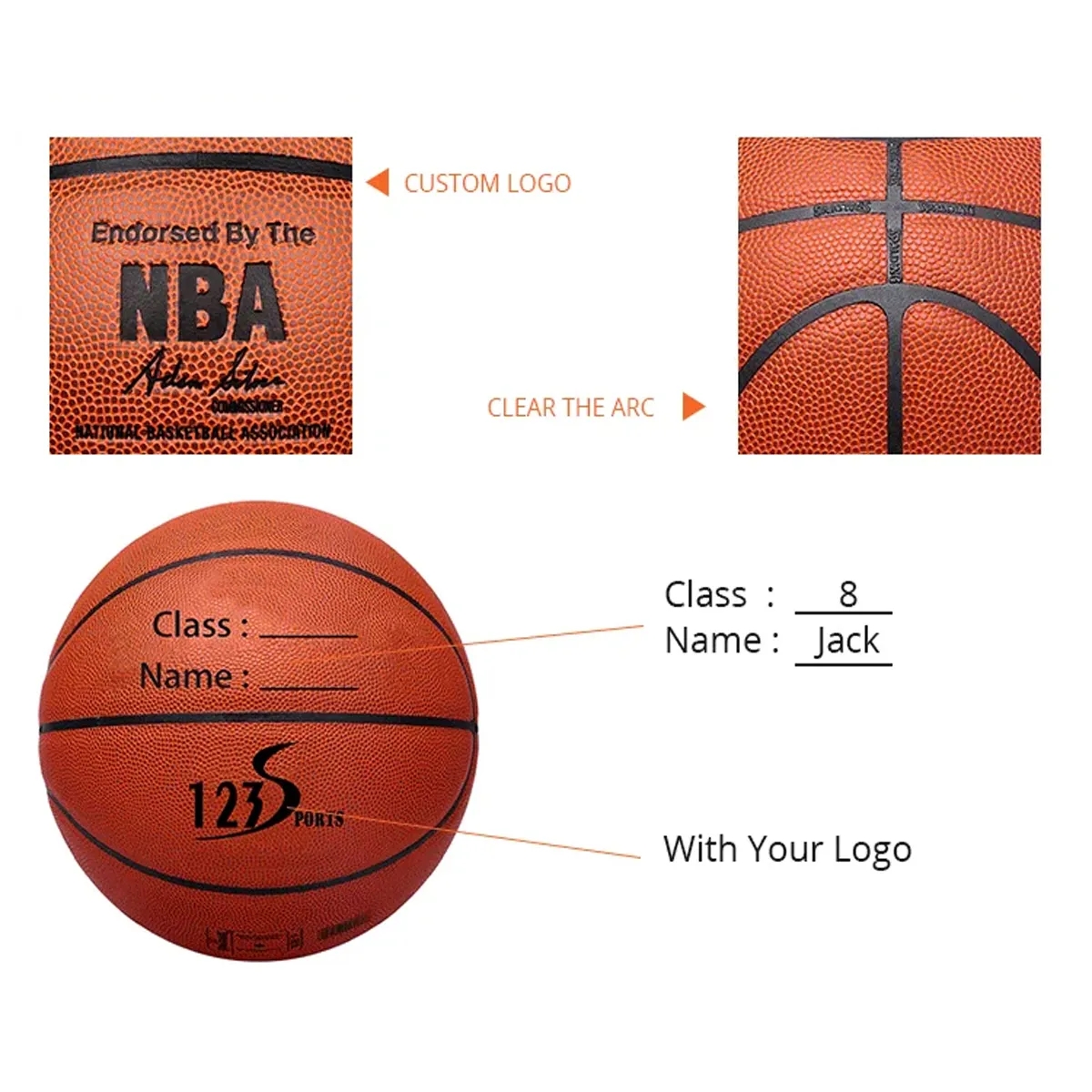 Custom Rubber Basketball Size7 4