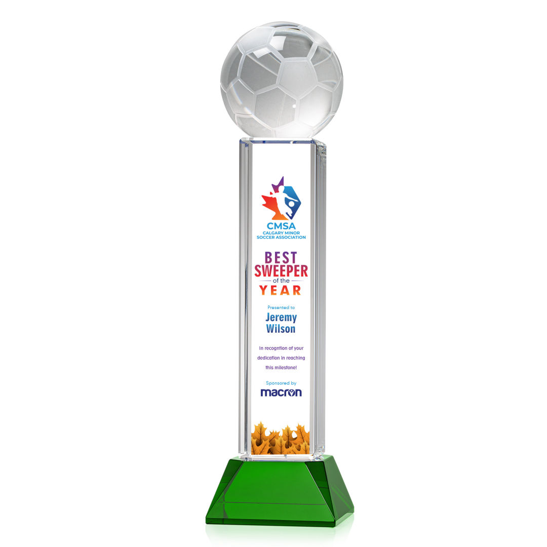 Soccer Ball VividPrint™ Award on Stowe - Green 5