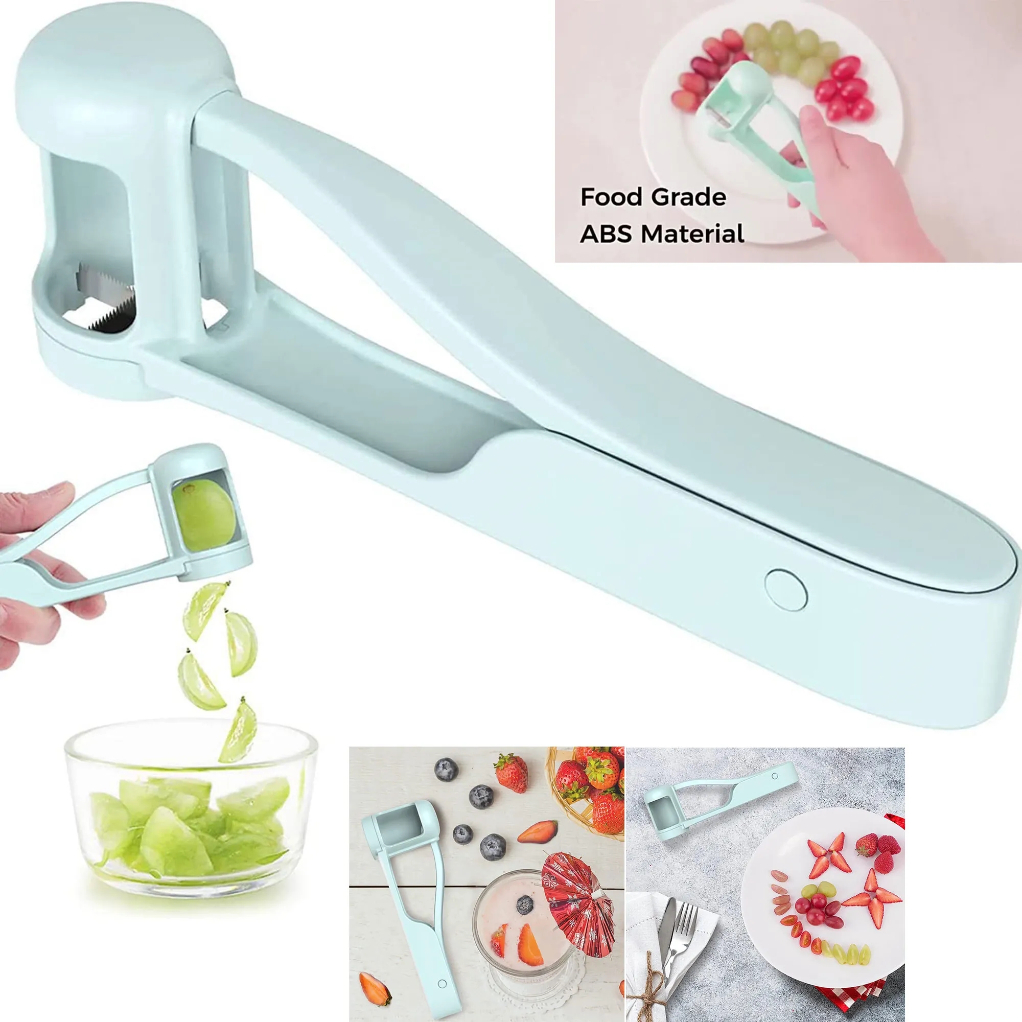 Quick Cut Grape Slicer With Ergonomic Handle Serrated Blades 5