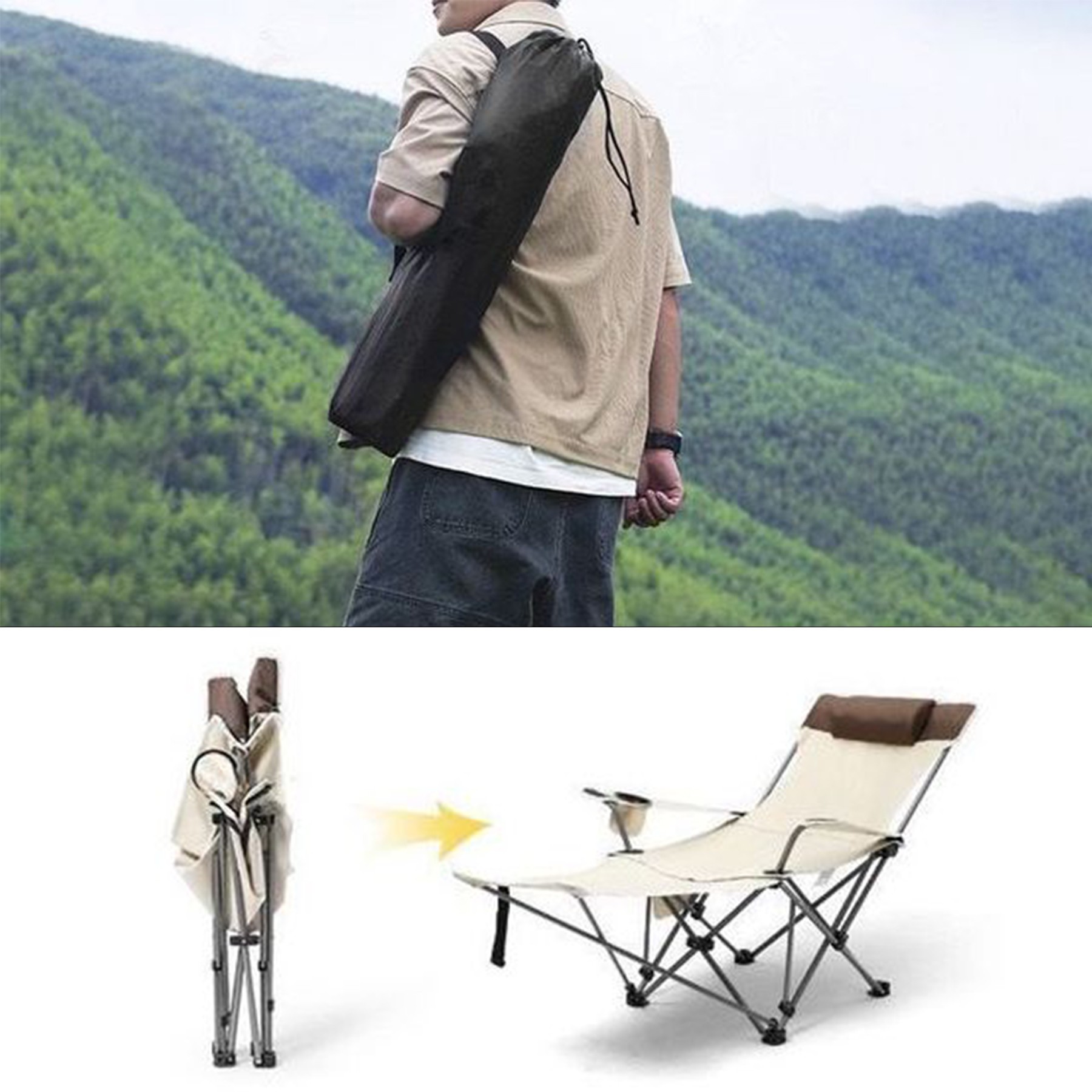 Outdoor Camping Fishing Office Rest Lounge Chair With Bag 3