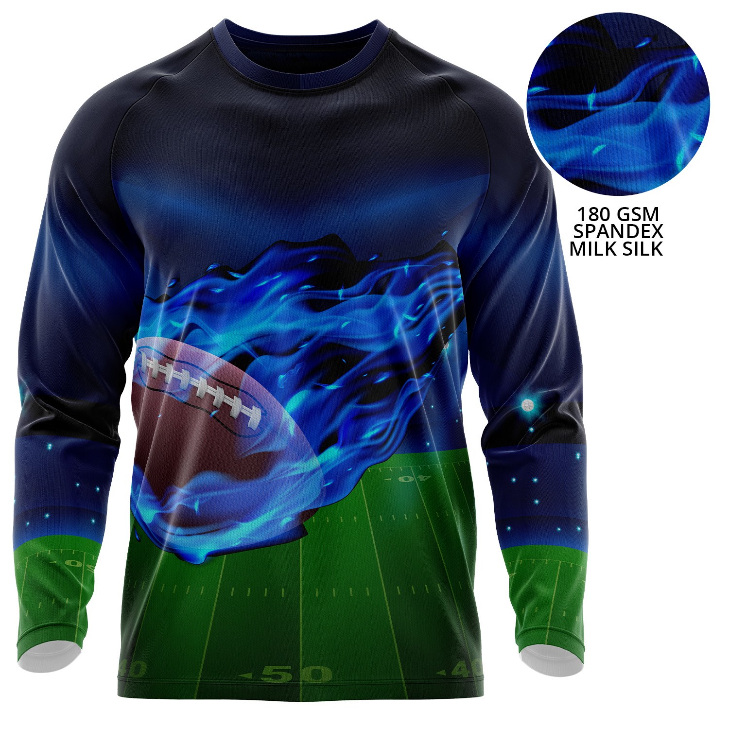 Youth 180 GSM Spandex Milk Silk Performance Sublimation Long Sleeve T-shirt 2