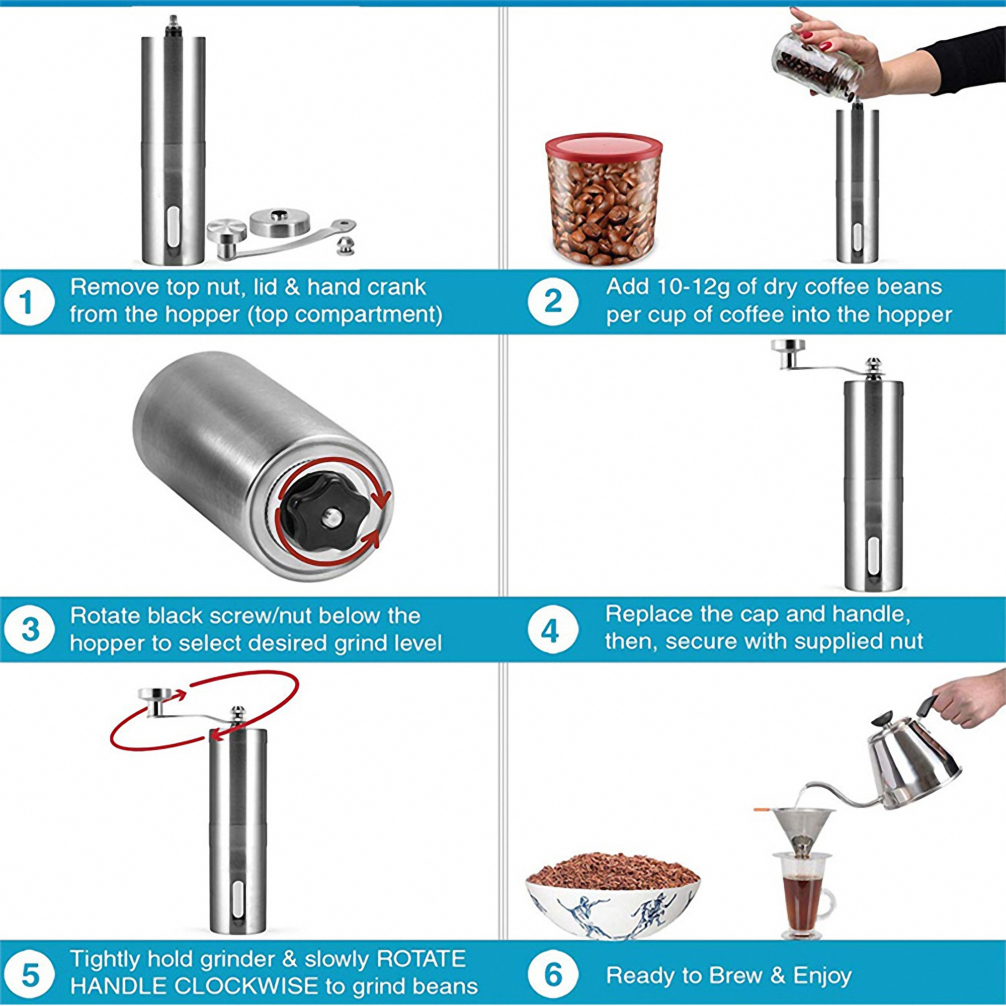 Handheld Manual Coffee Bean Grinder 4