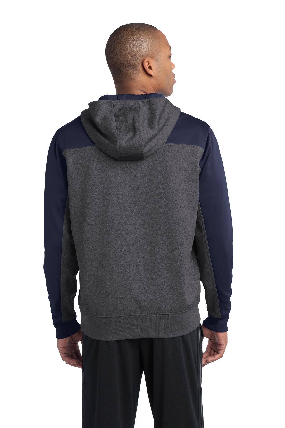 Sport-Tek Tech Fleece Colorblock 1/4-Zip Hooded Sweatshirt. ST249, custom hoodie or sweatshirt with logo imprint 45