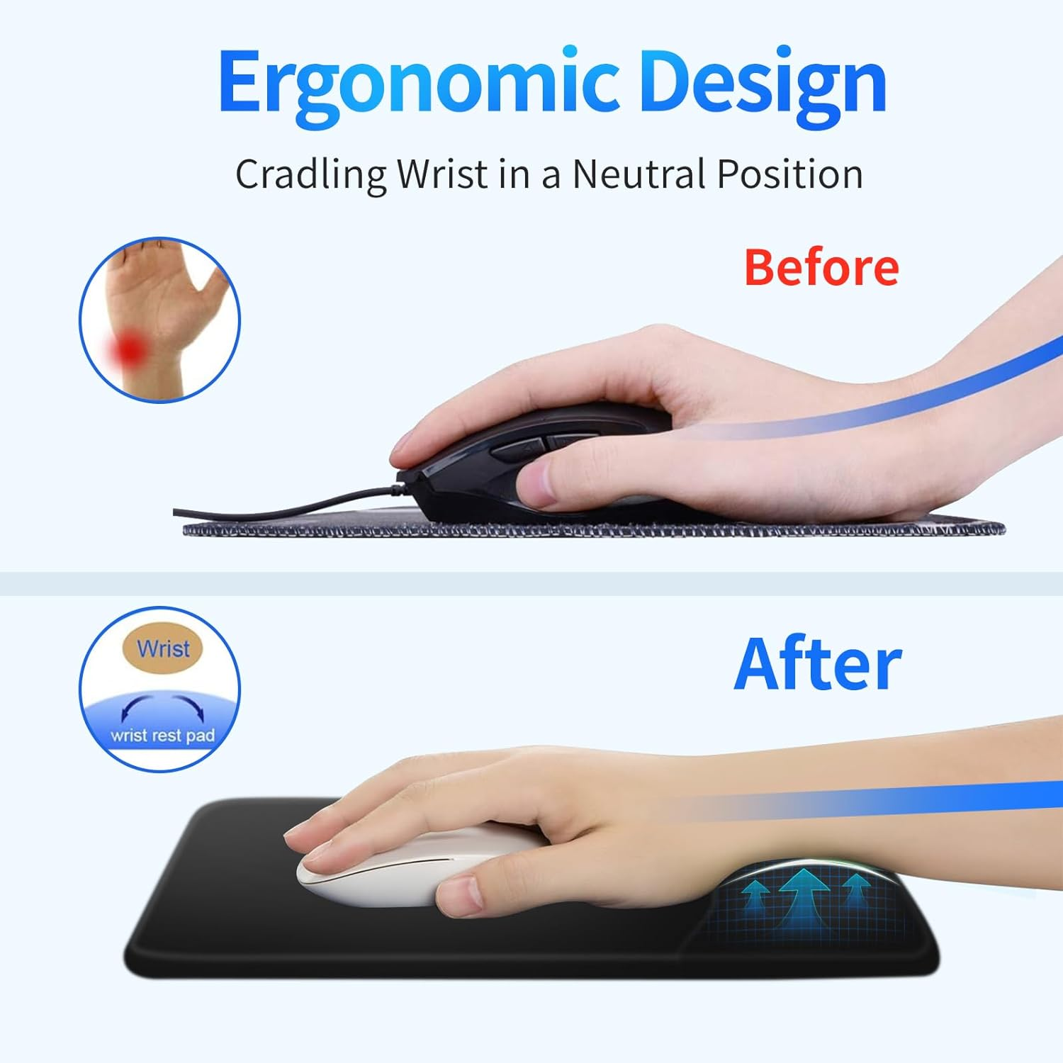 Mouse Pad with Wrist Rest Support 6