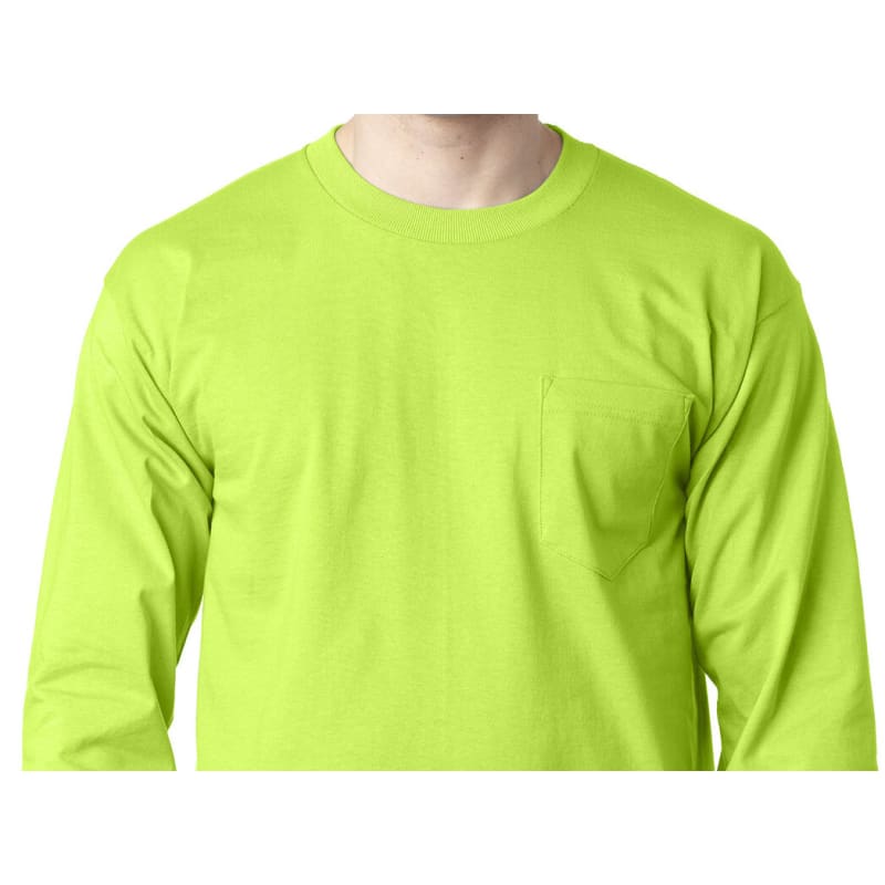 Bayside Adult 6.1 Oz., 100% Cotton Long Sleeve Pocket T-Shirt 5