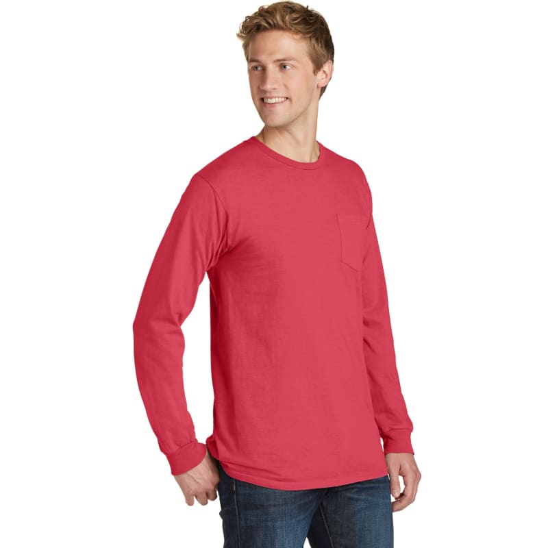 Port & Company Beach Wash Garment-Dyed Long Sleeve Pocket Tee 70