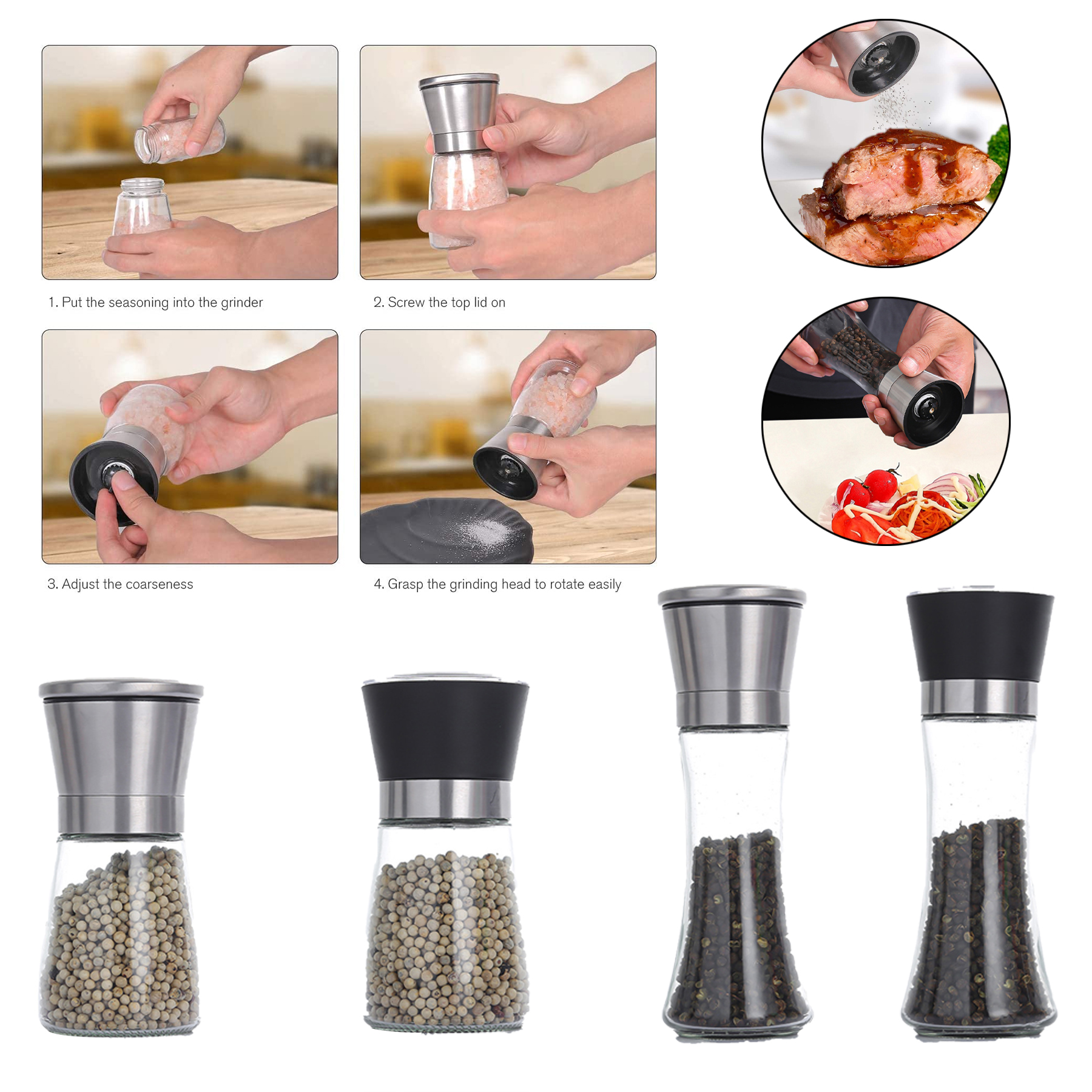 Stainless Steel Salt and Pepper Grinder 1