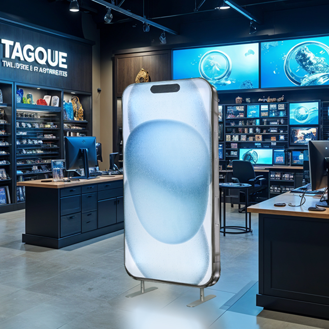 Phone Shaped Exhibit Stand ( Double Sided) - Graphic Only 5