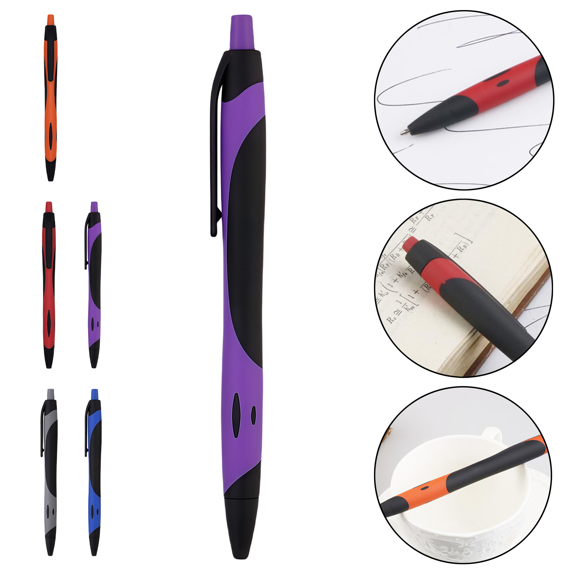 Colorful Retractable Ballpoint Pen with 2-Step Molding Process, Smooth Writing 5