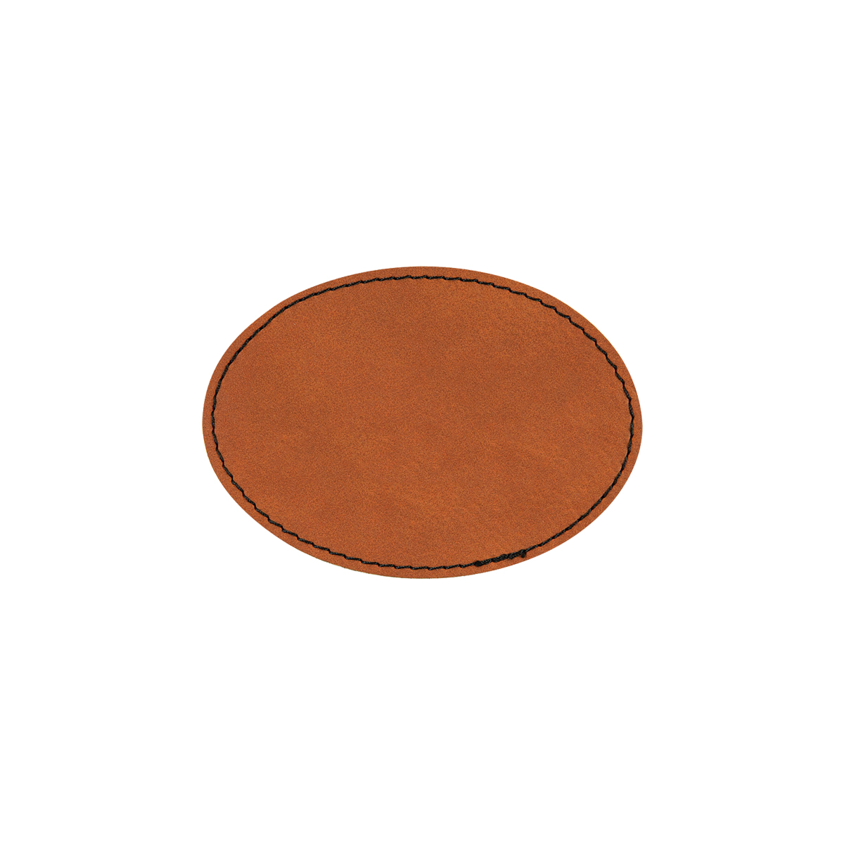 3" x 2" Black/Silver Leatherette Oval Patch with Adhesive 1