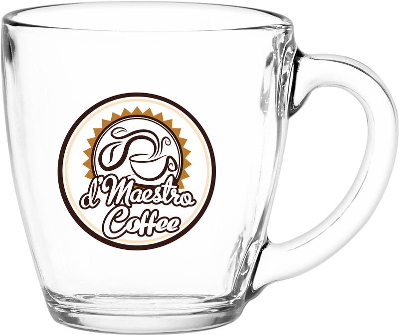 16 oz. Glass Bistro Coffee Mug - Deep Etched