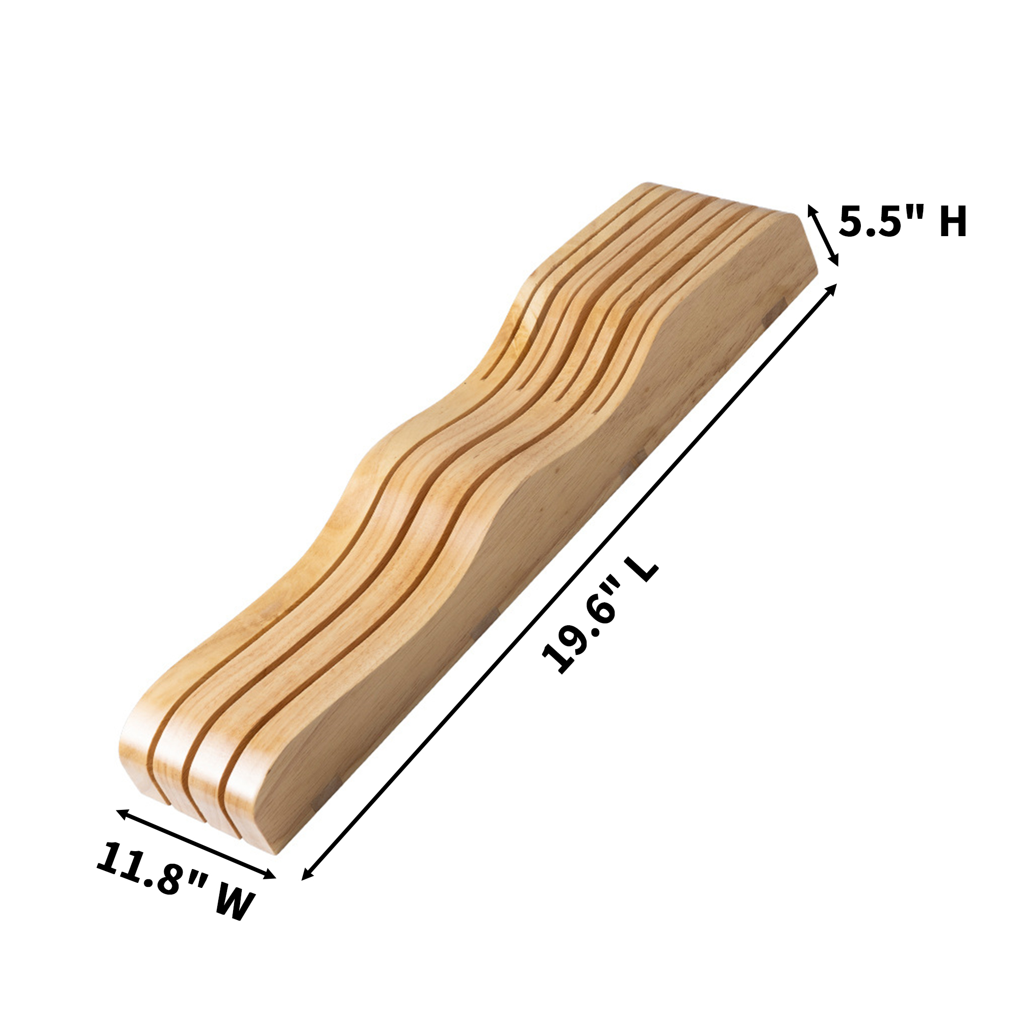 Bamboo In Drawer Knife Block Seven Slot Storage 3