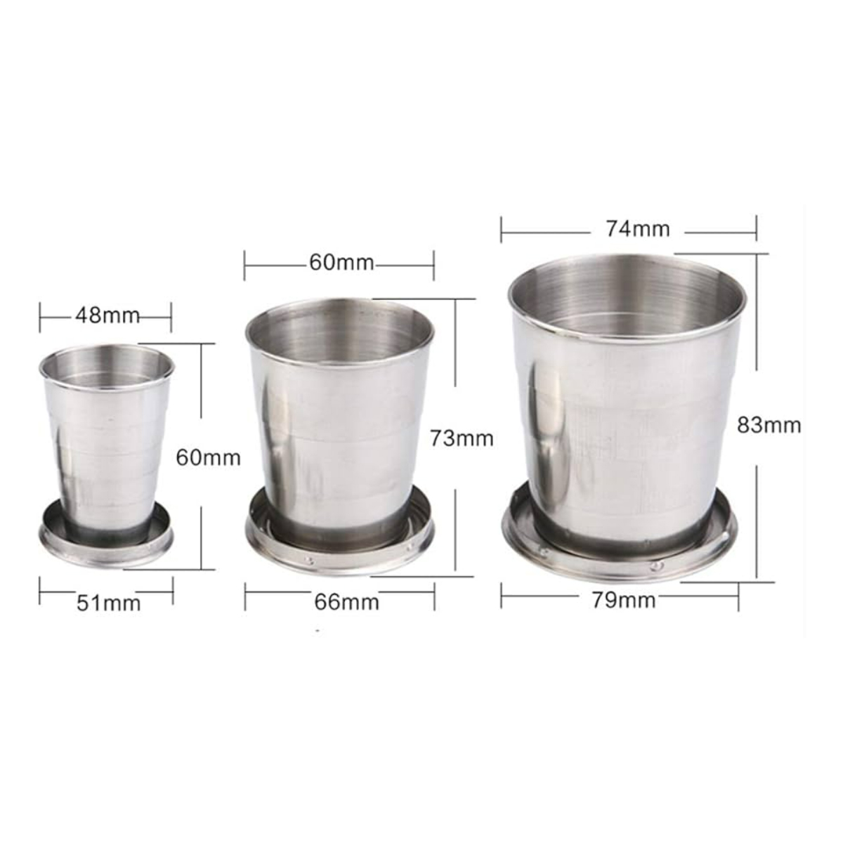 Stainless Steel Collapsible Travel Cup with Keychain 2