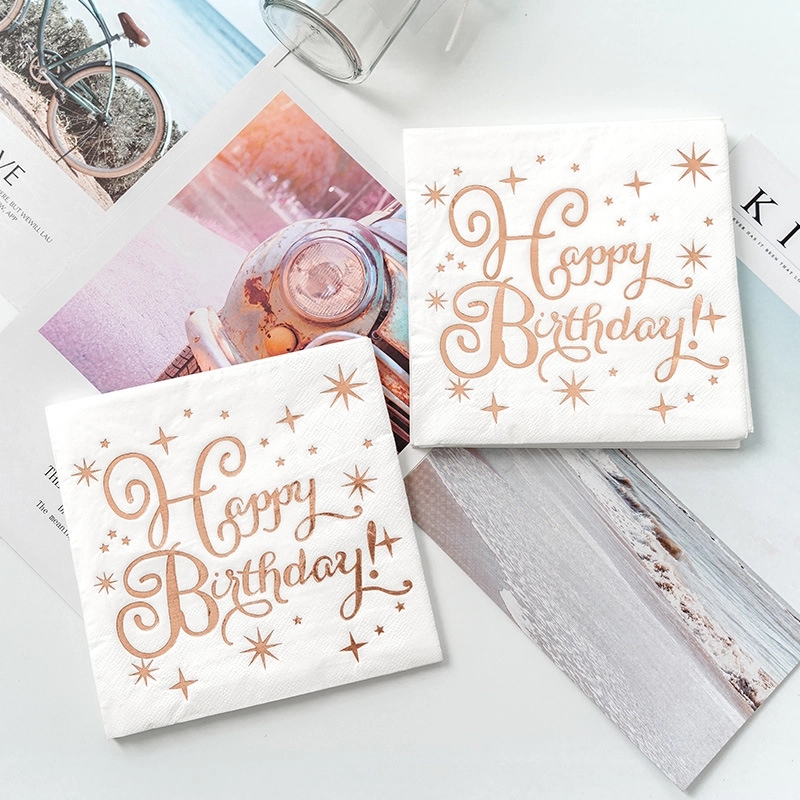 Custom Gold Stamping Disposable Paper Napkins 7