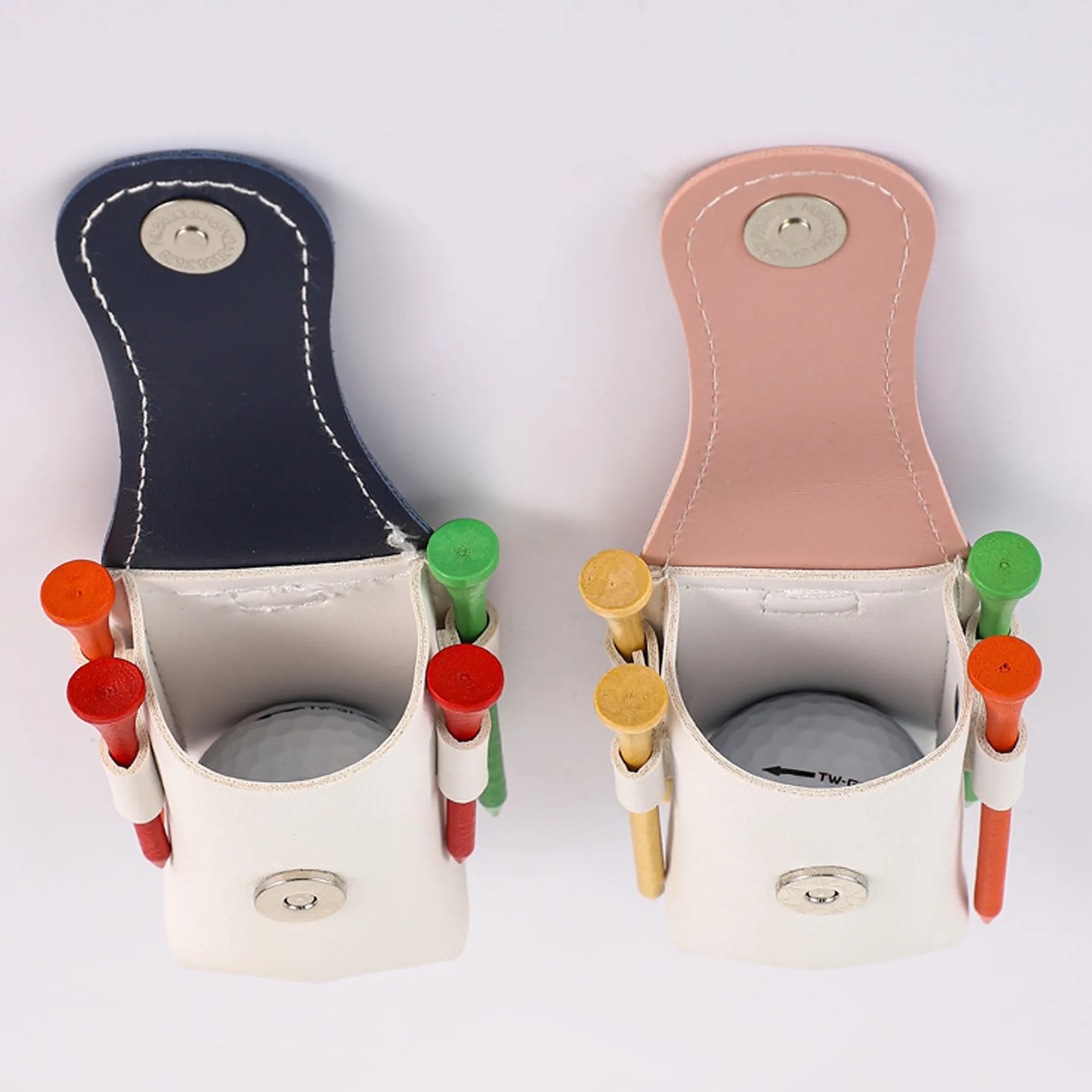 Color matching PU leather golf ball bag 4