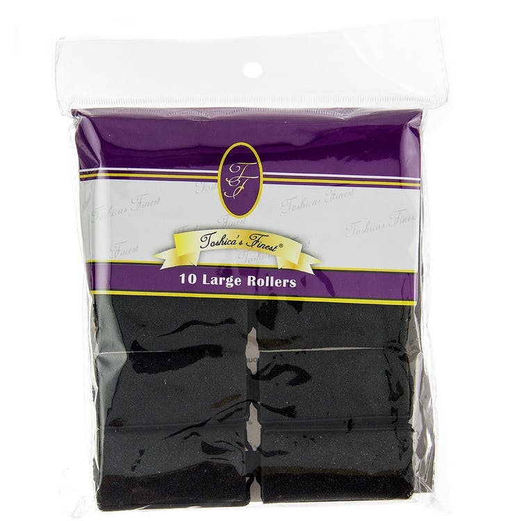 Large Hair Rollers - Black 10 Pack 1
