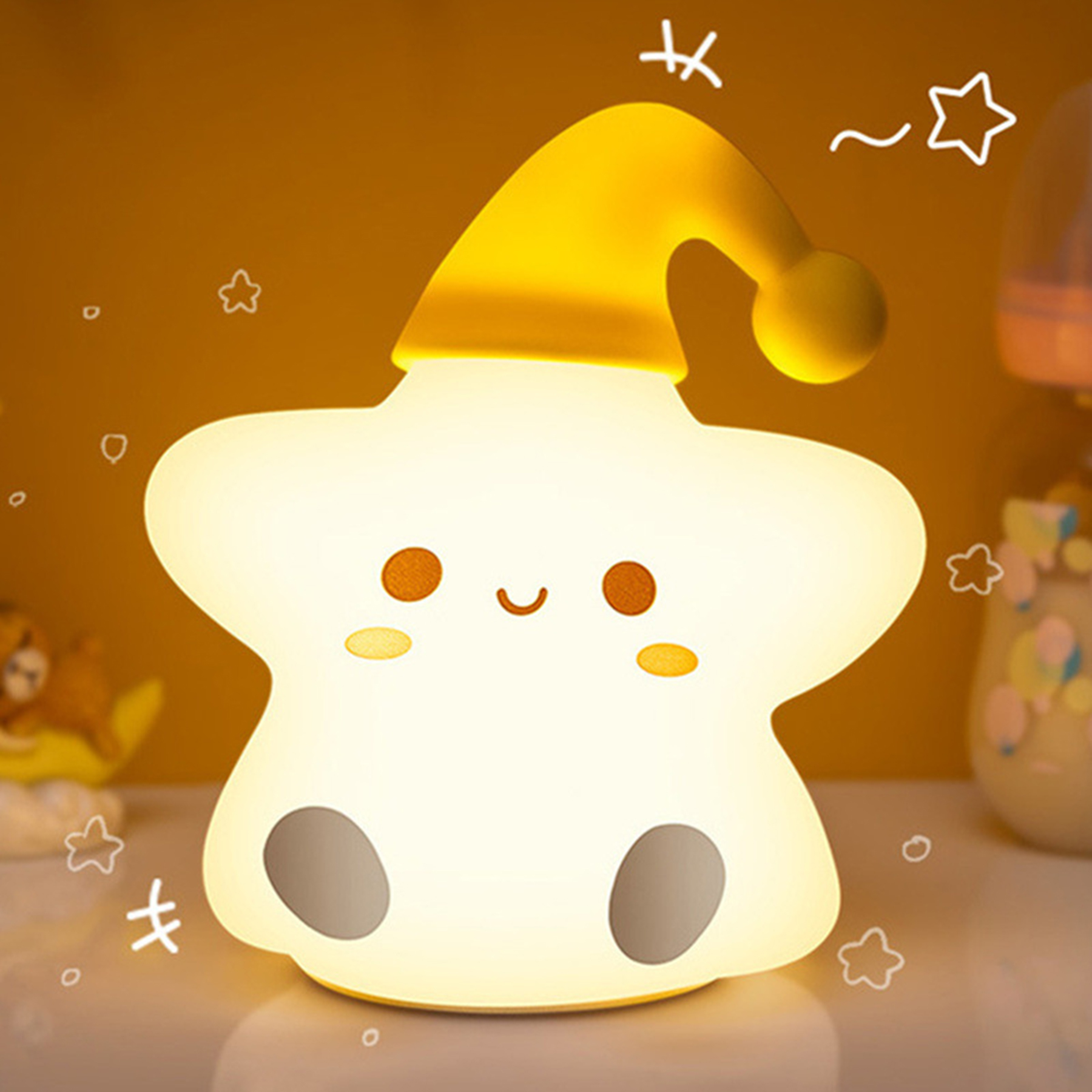 Tap Control Cute Star Design Night Light 2