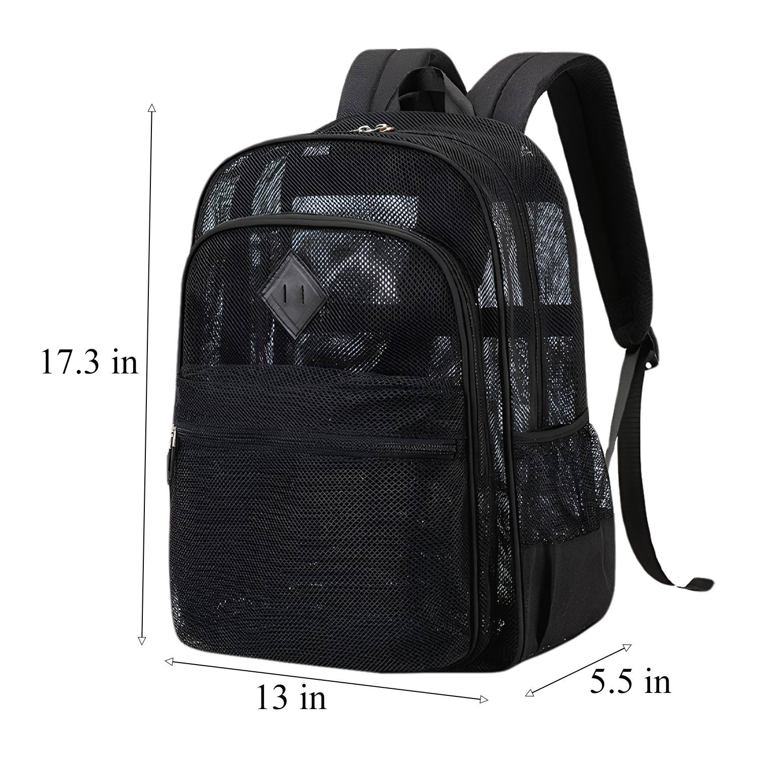 Large Capacity Unisex Polyester Mesh Backpack 10
