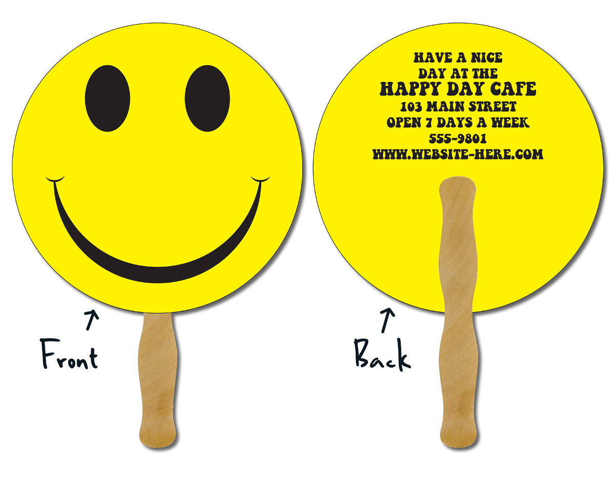Hand Fan - 8.5 Inch Diameter Circle Laminated - 14 pt. 4