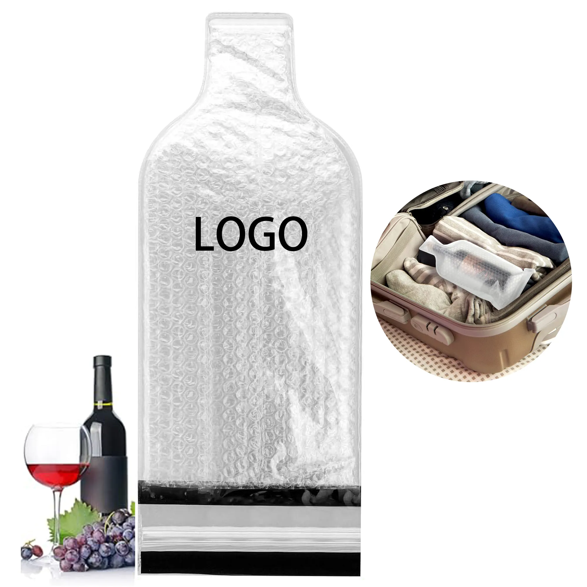 Leakproof Travel Wine Gift Bag with PVC Bubble Protection 1