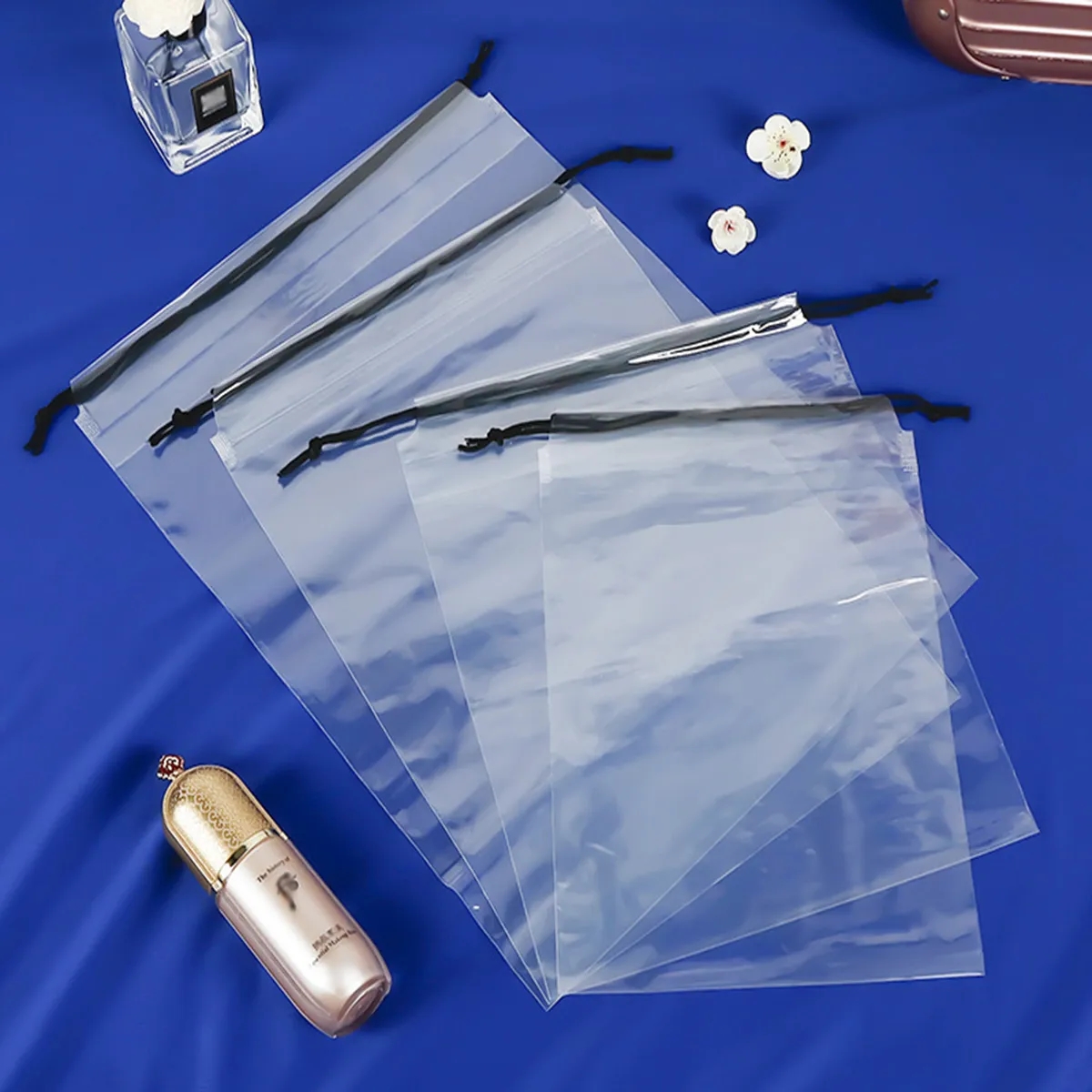 Frosted Transparent Double Drawstring Pouch Waterproof 3