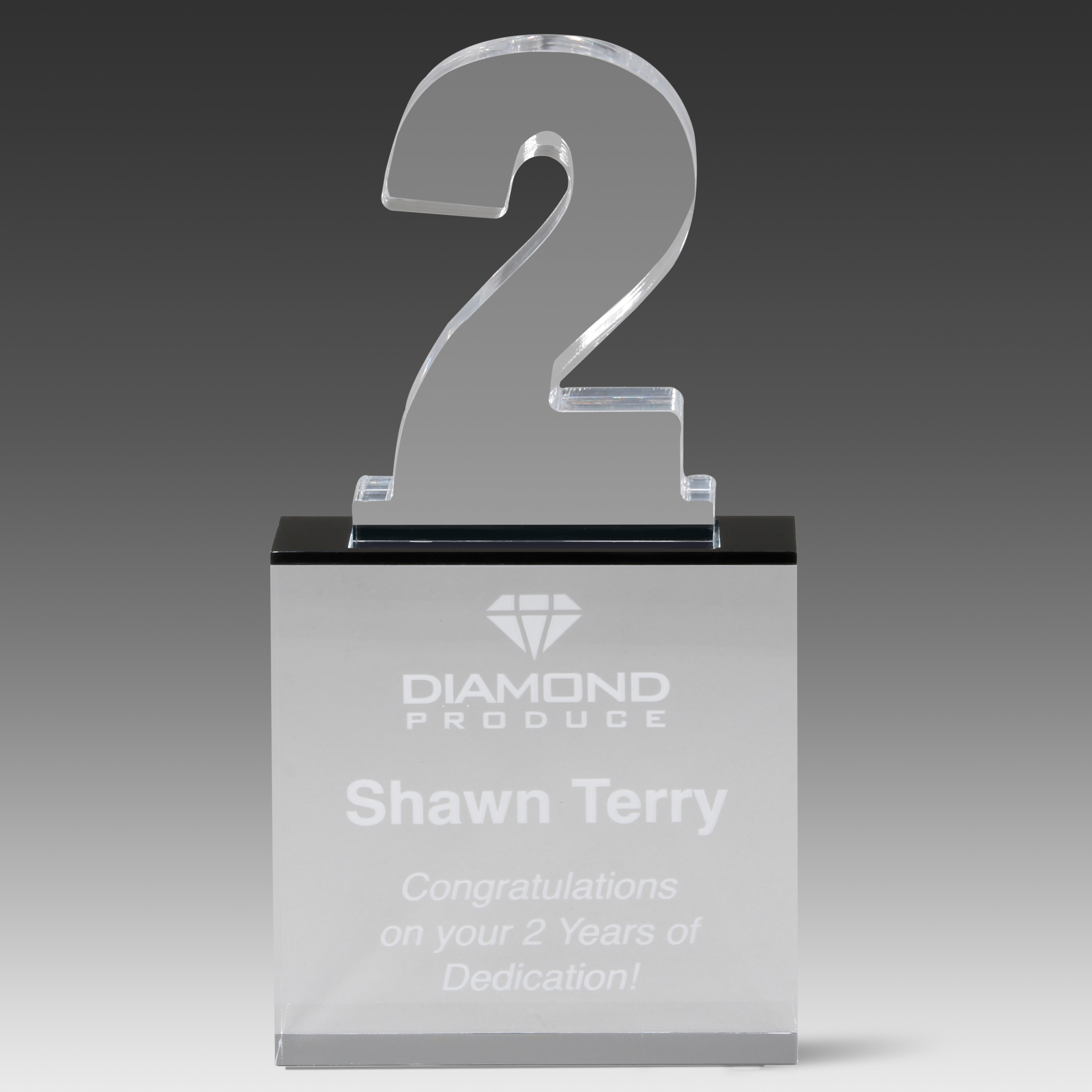 Recognition Number Award 2 (4" x 8" x 1") 2