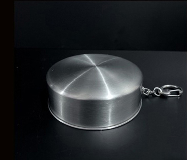 250ML Travel 304 Stainless Steel Collapsible Cup w/ Metal Keychain 9