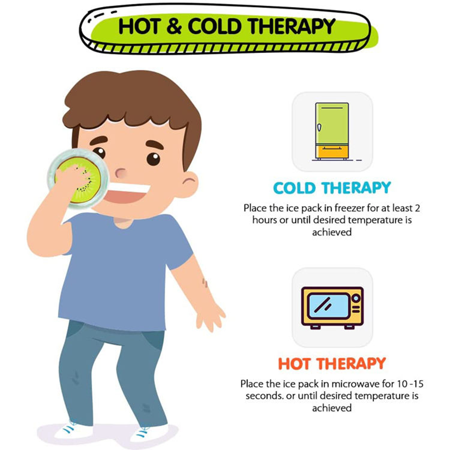 Kids' Reusable Fruit Ice Pack - Hot & Cold for Pain Relief 6