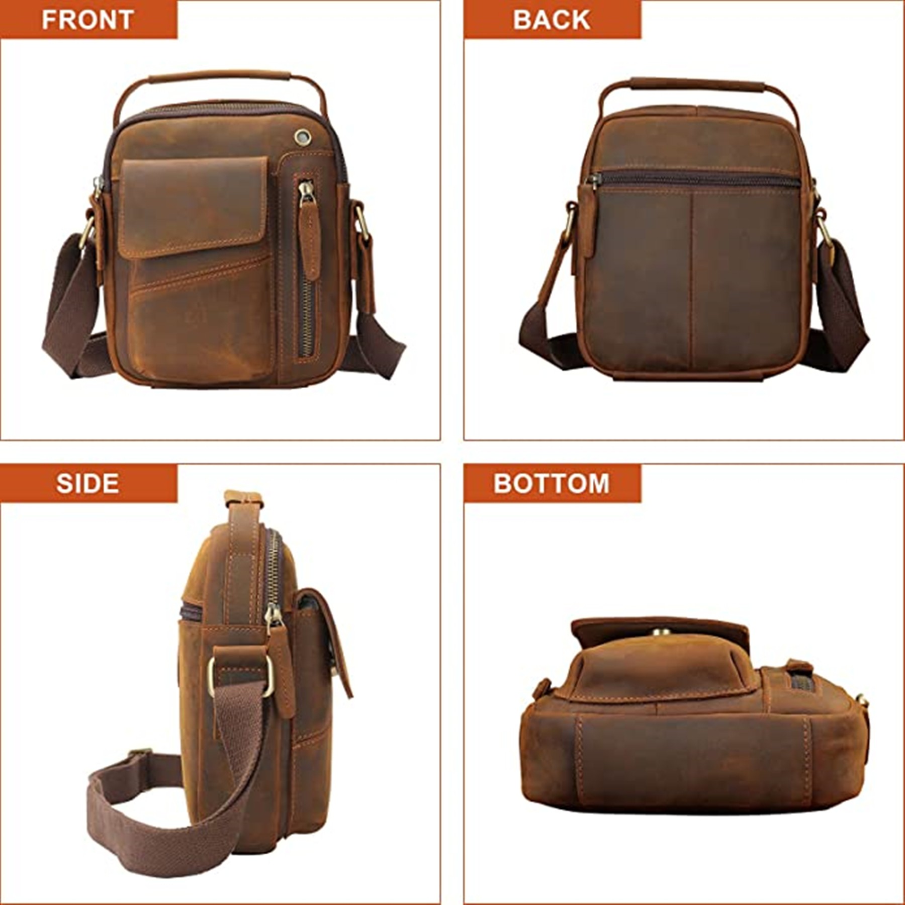 Genuine Leather Messenger Bag 1