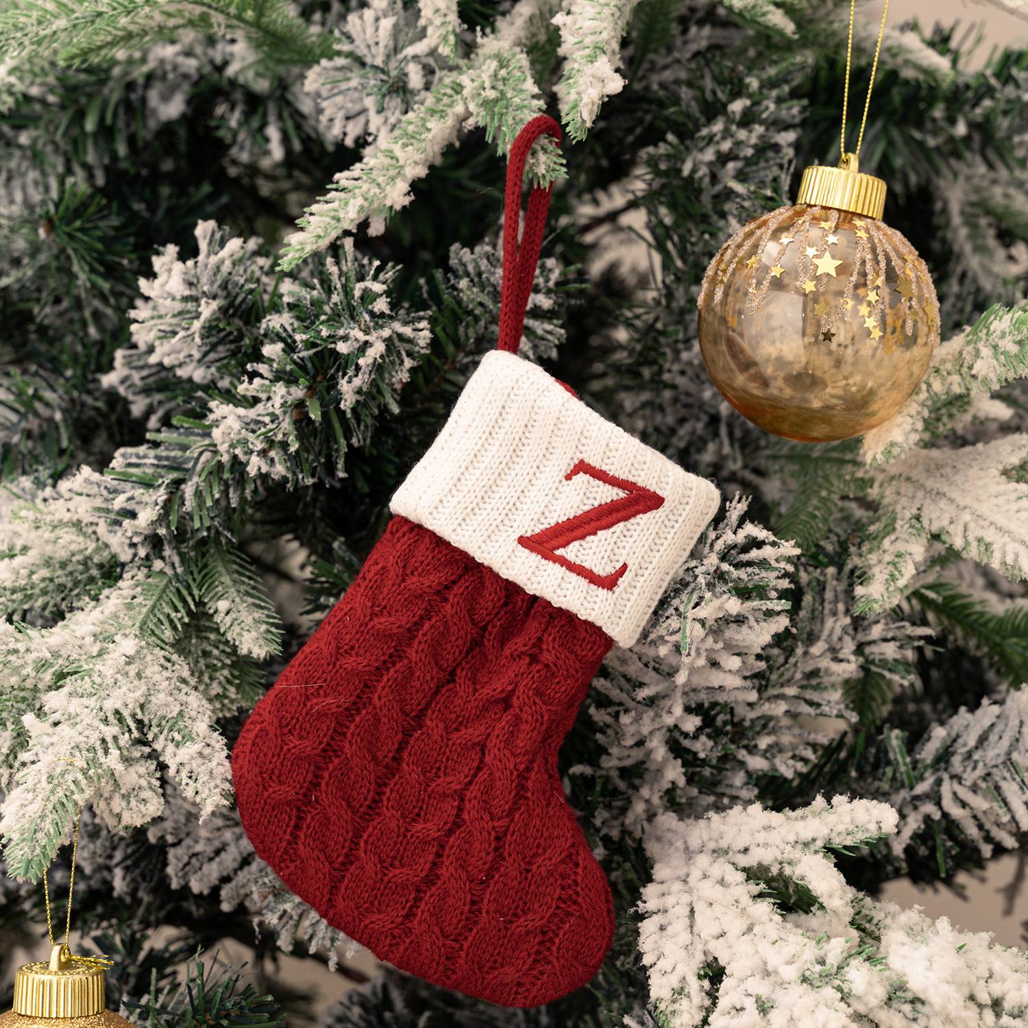 Mini Cotton Knitted Christmas Stocking 14