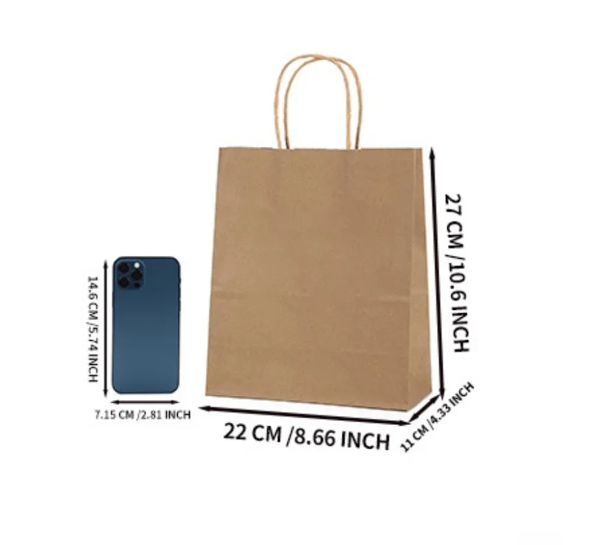 Paper Gift Bag with Handles 8.6 x 4.3 x 10.6 Inch 4