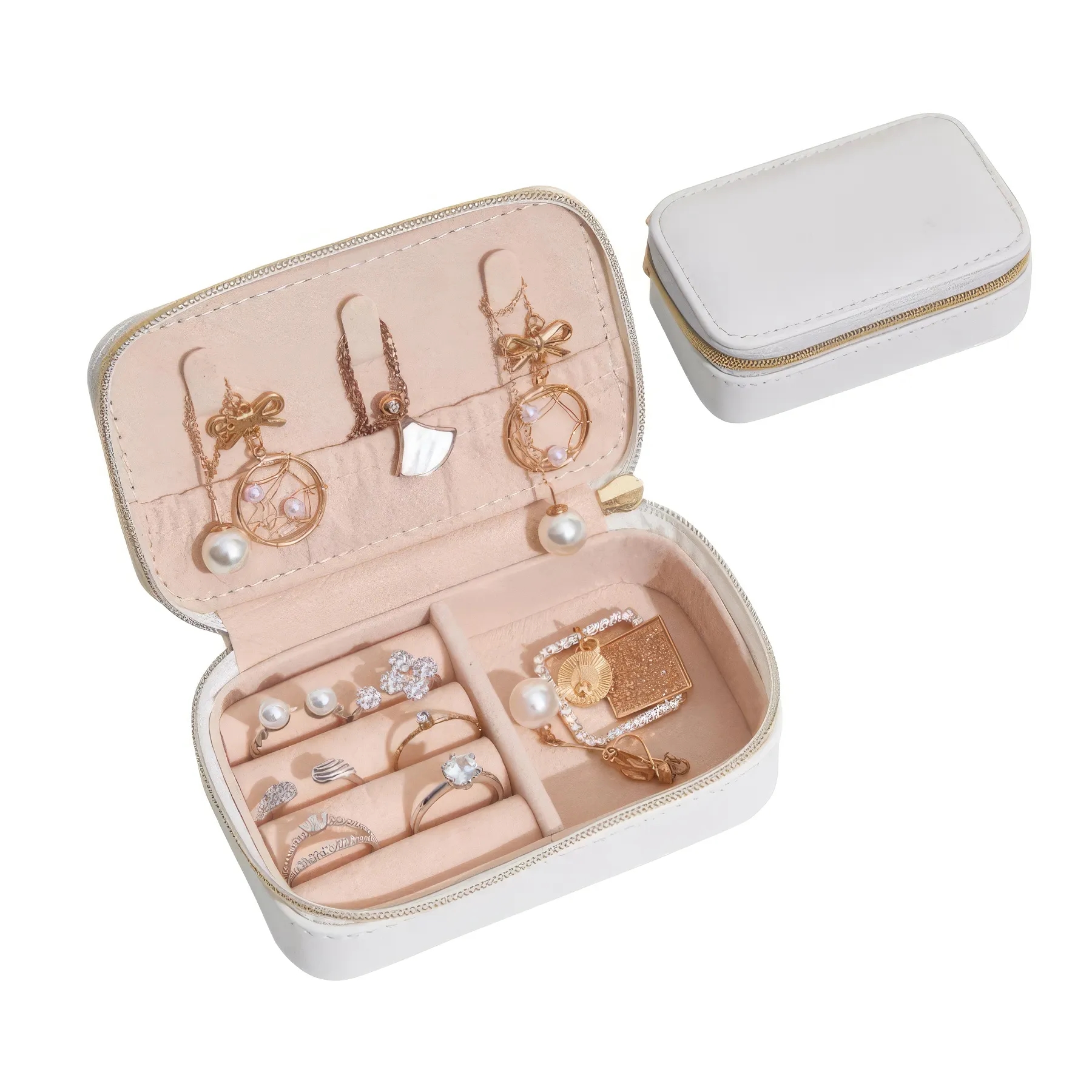 PU Leather Portable Travel Jewelry Organizer Box 3