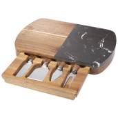 Black Marble Cheese Board Set with Knives 54