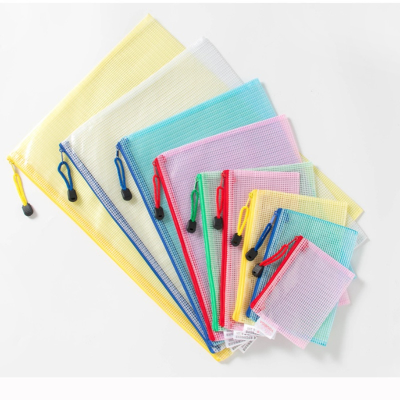 Plastic Mesh Bag/Document Bag with Zip 1