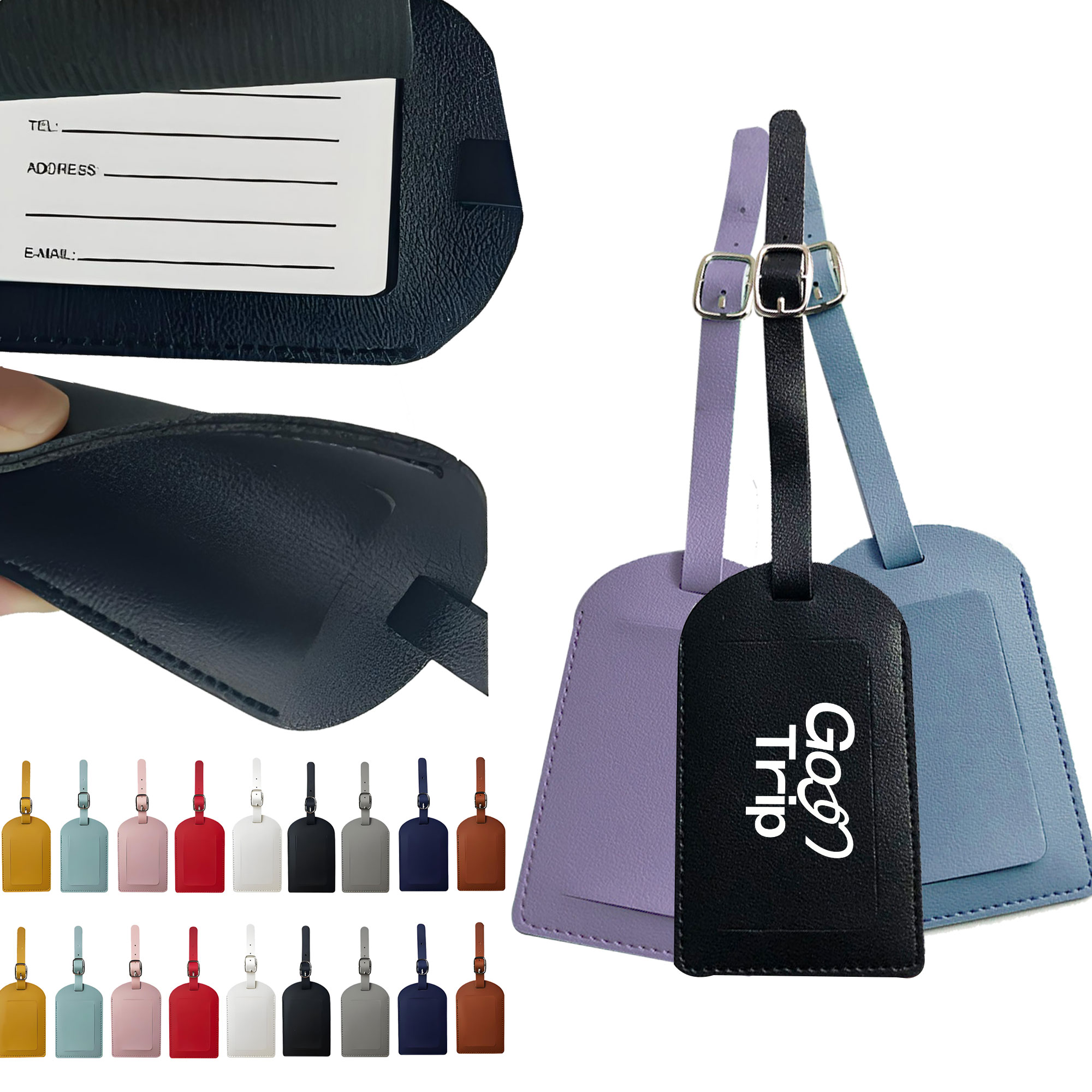 Thick Leather Luggage Tag 2